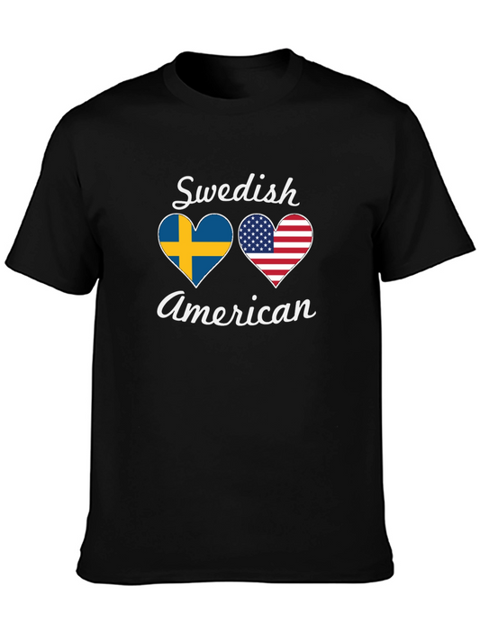 Swedish American Flag Heart T-Shirt
