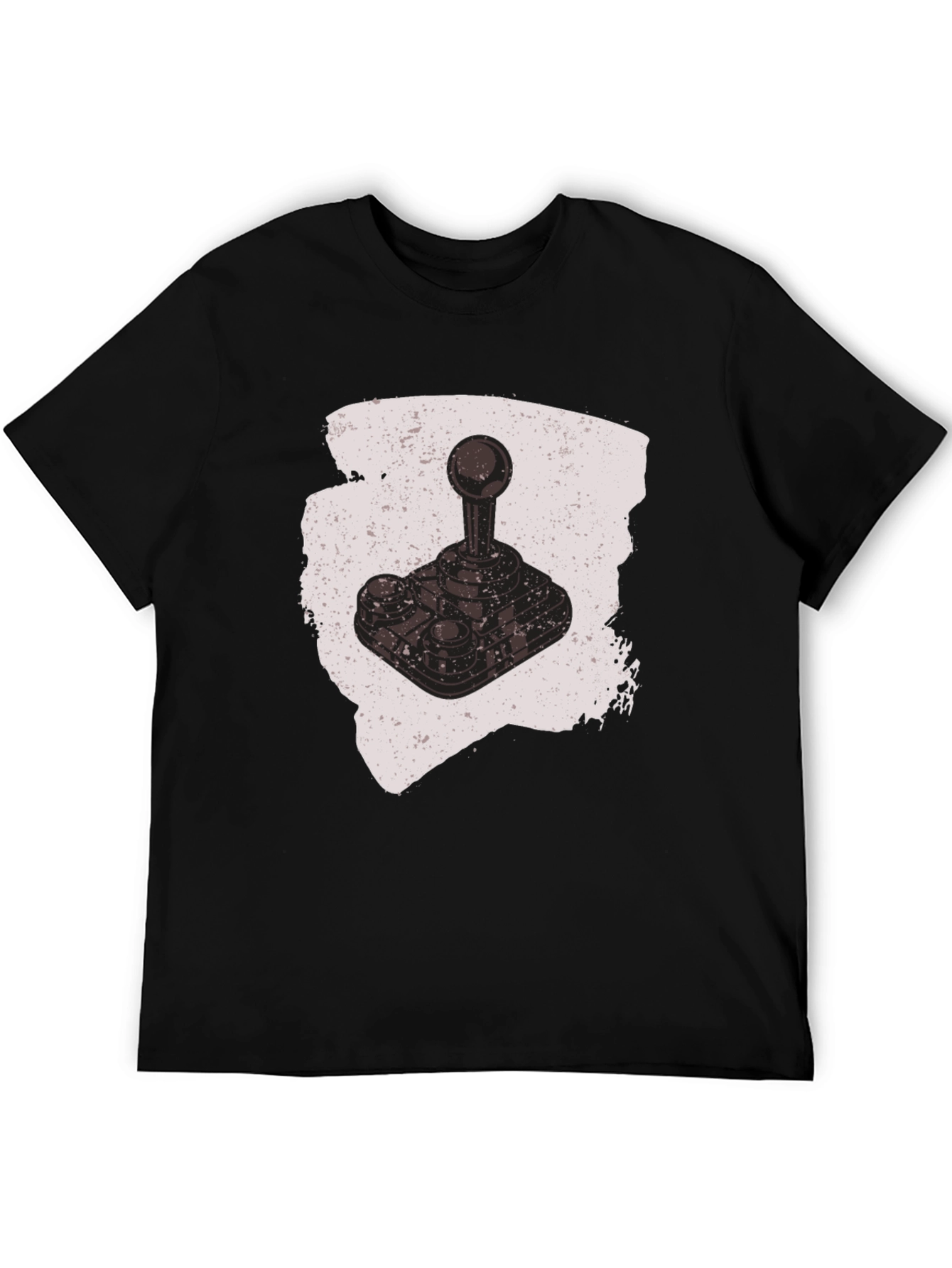 Retro Gaming Joystick Graphic Tee - Black