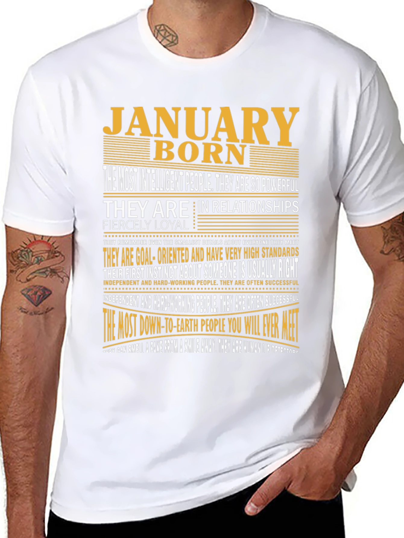 January Born Graphic Tee - Intelligent & Loyal
