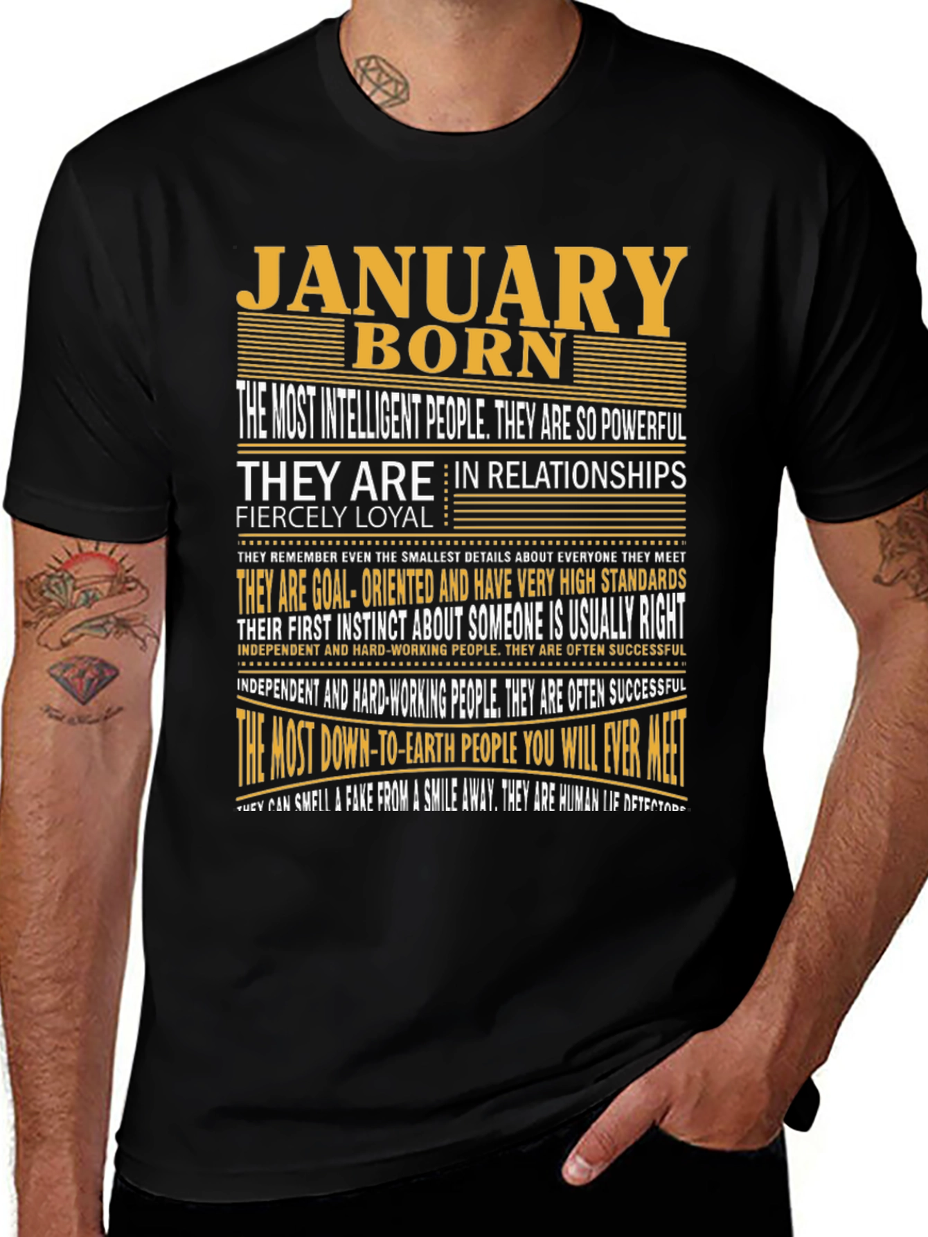 January Born Graphic Tee - Intelligent & Loyal