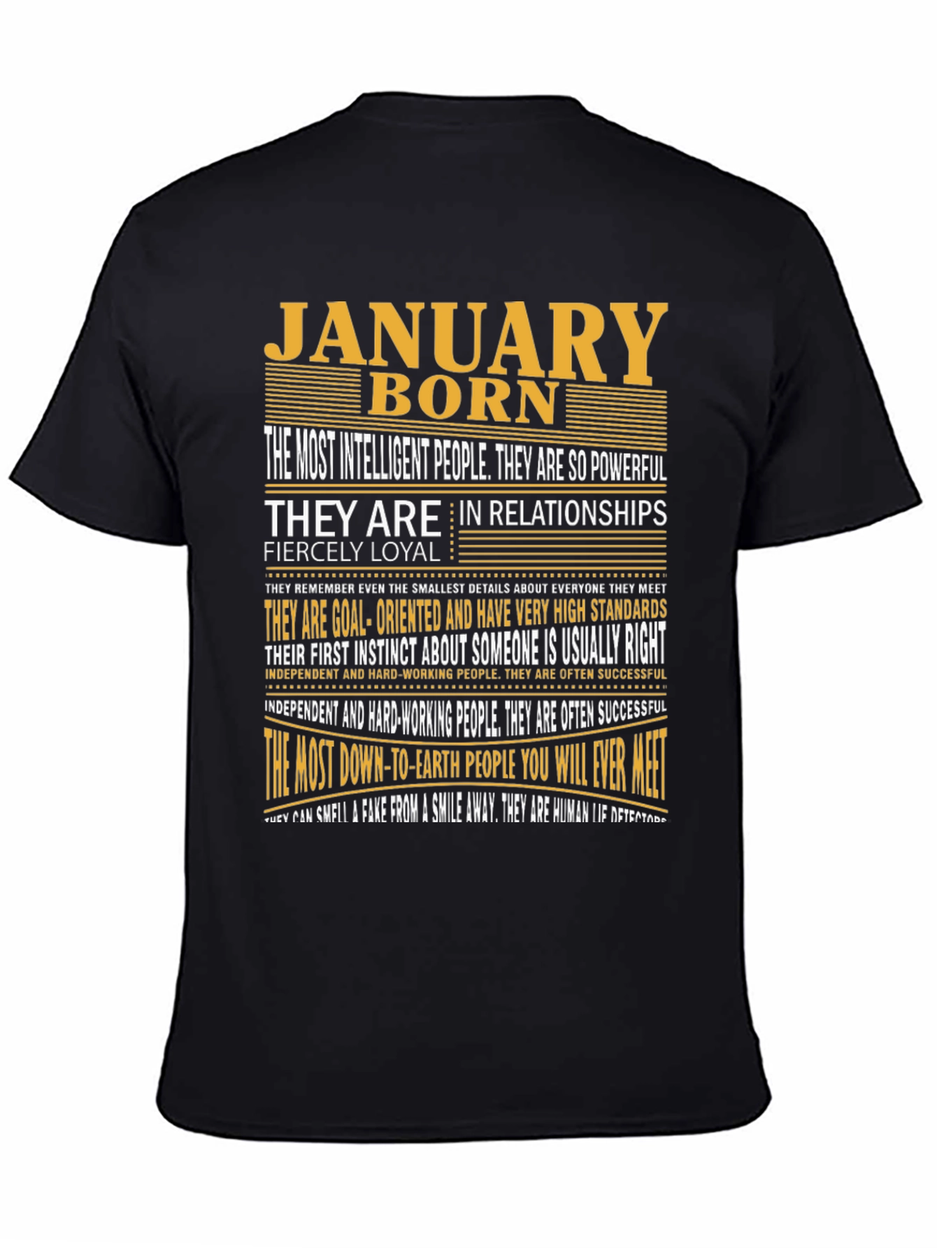 January Born Graphic Tee - Intelligent & Loyal