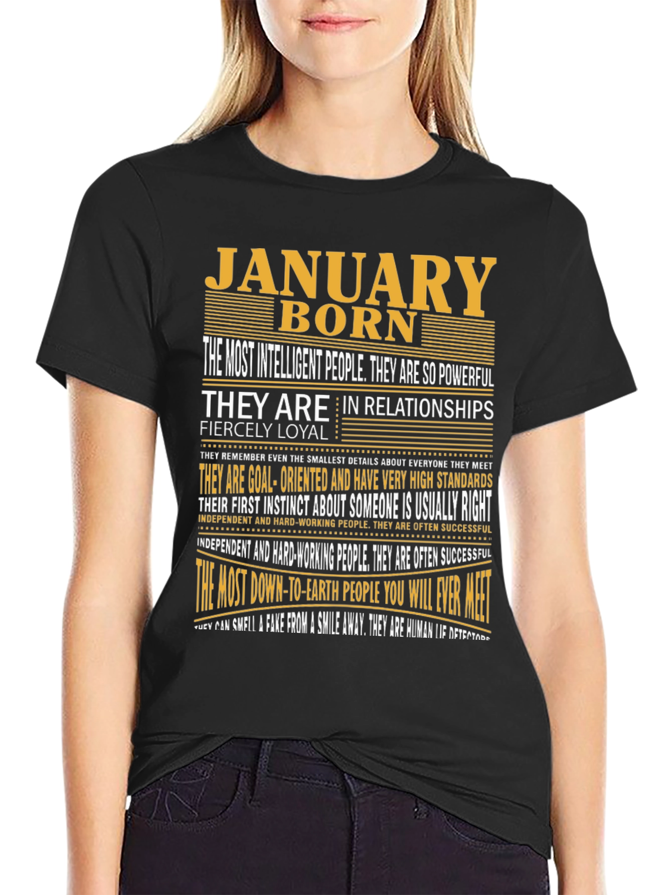 January Born Graphic Tee - Intelligent & Loyal