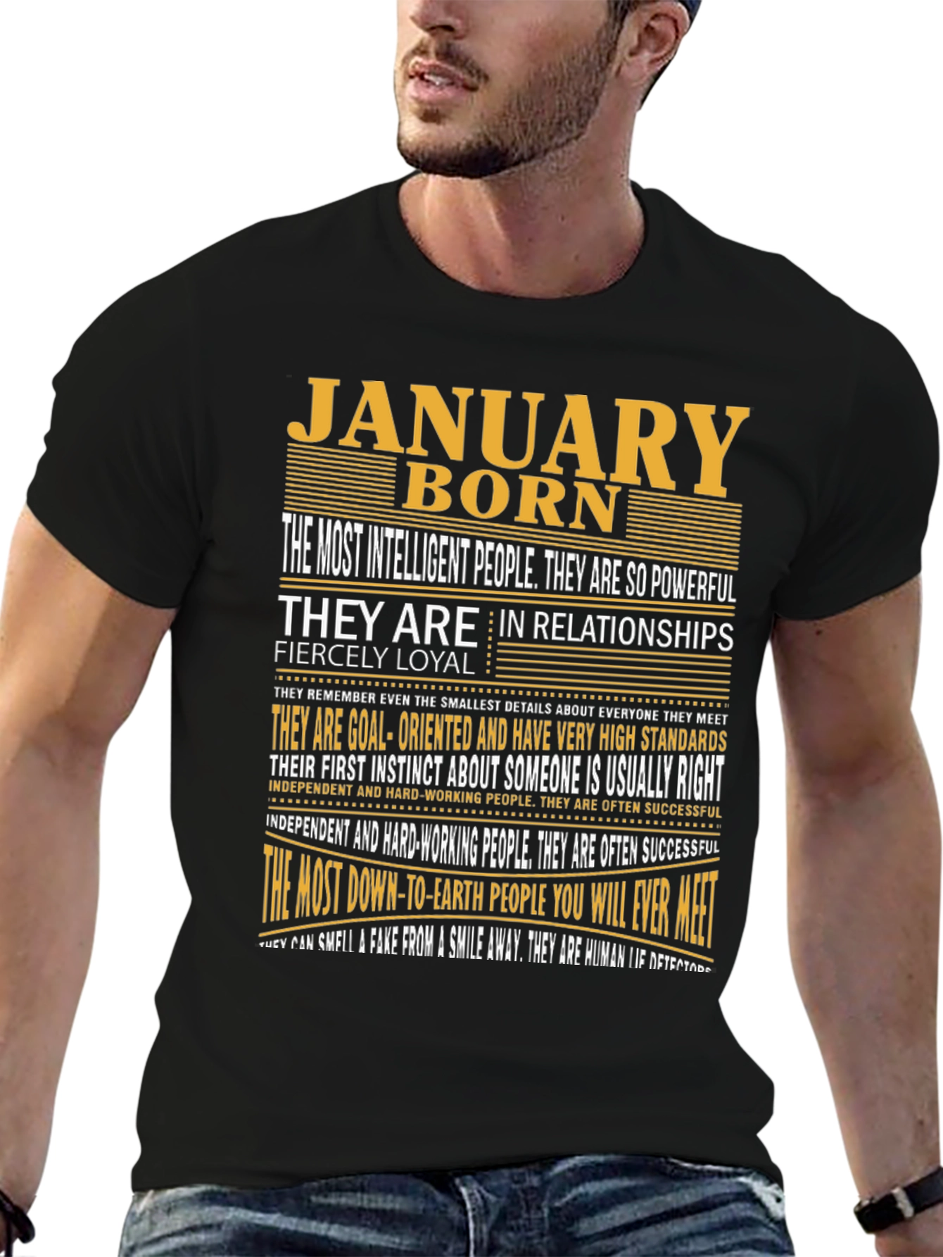 January Born Graphic Tee - Intelligent & Loyal