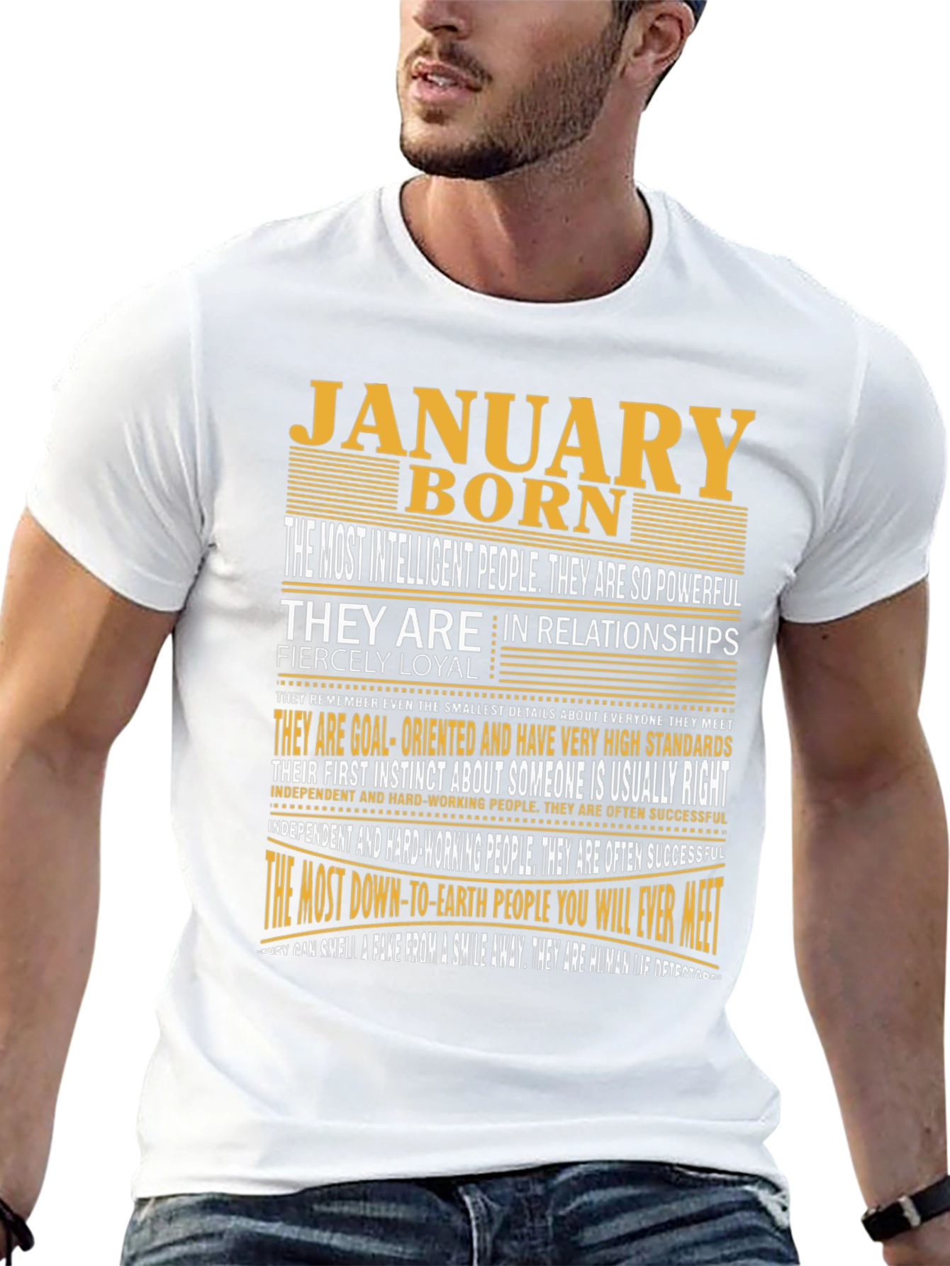 January Born Graphic Tee - Intelligent & Loyal