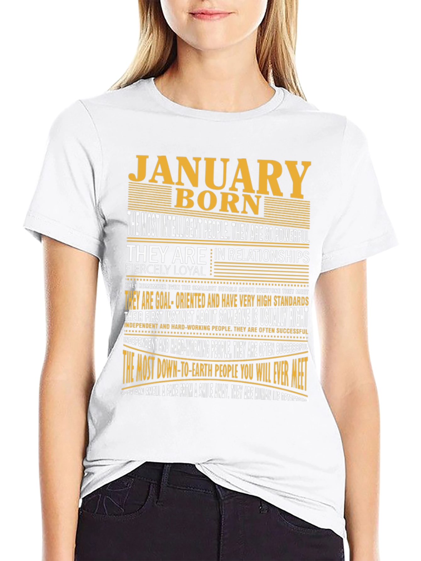 January Born Graphic Tee - Intelligent & Loyal
