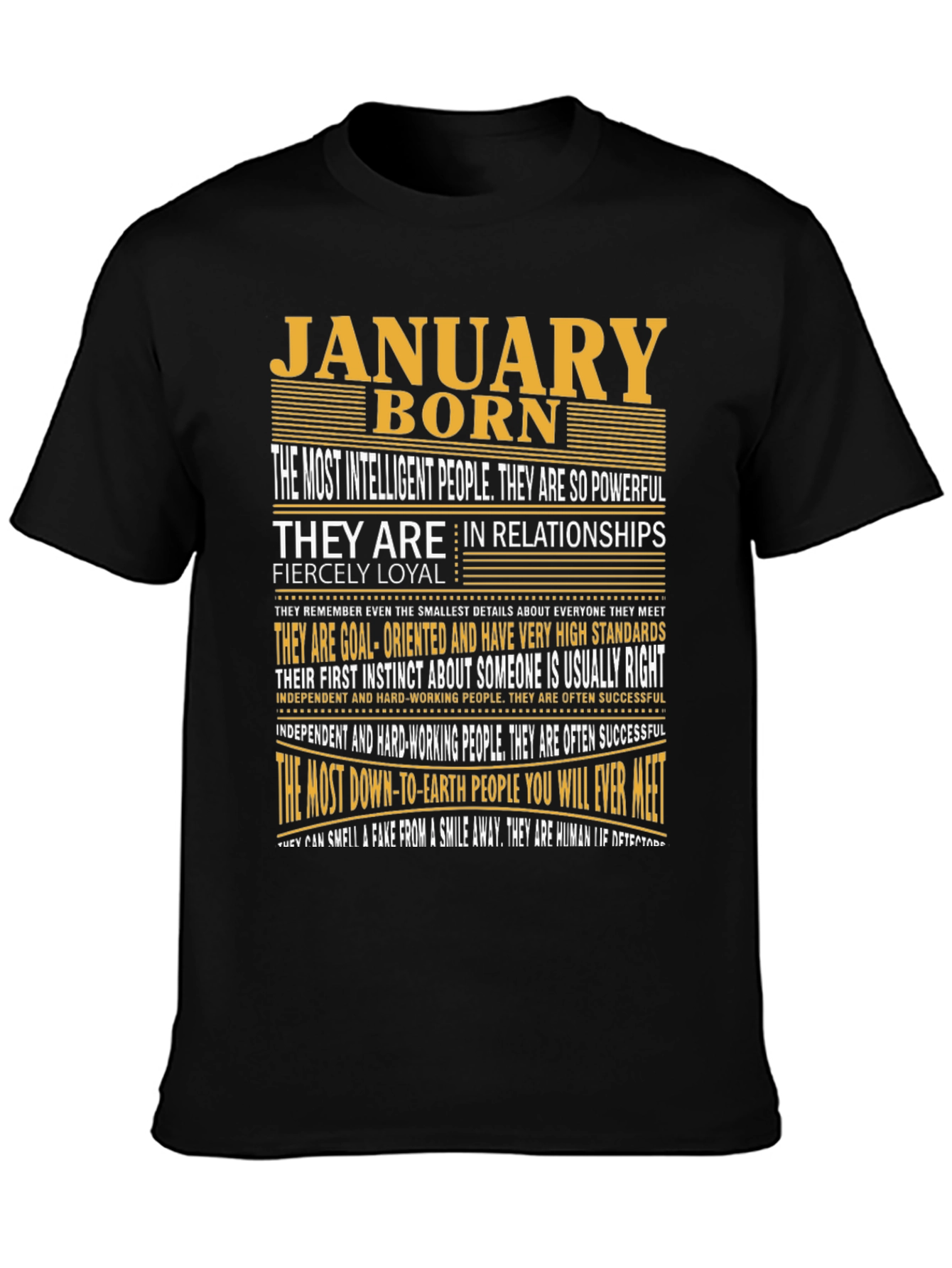 January Born Graphic Tee - Intelligent & Loyal