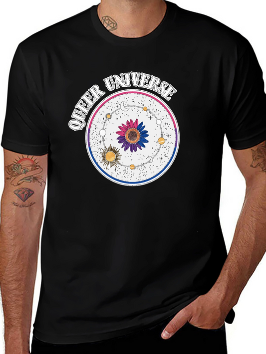 Queer Universe T-Shirt - Black Cotton Blend Graphic Tee