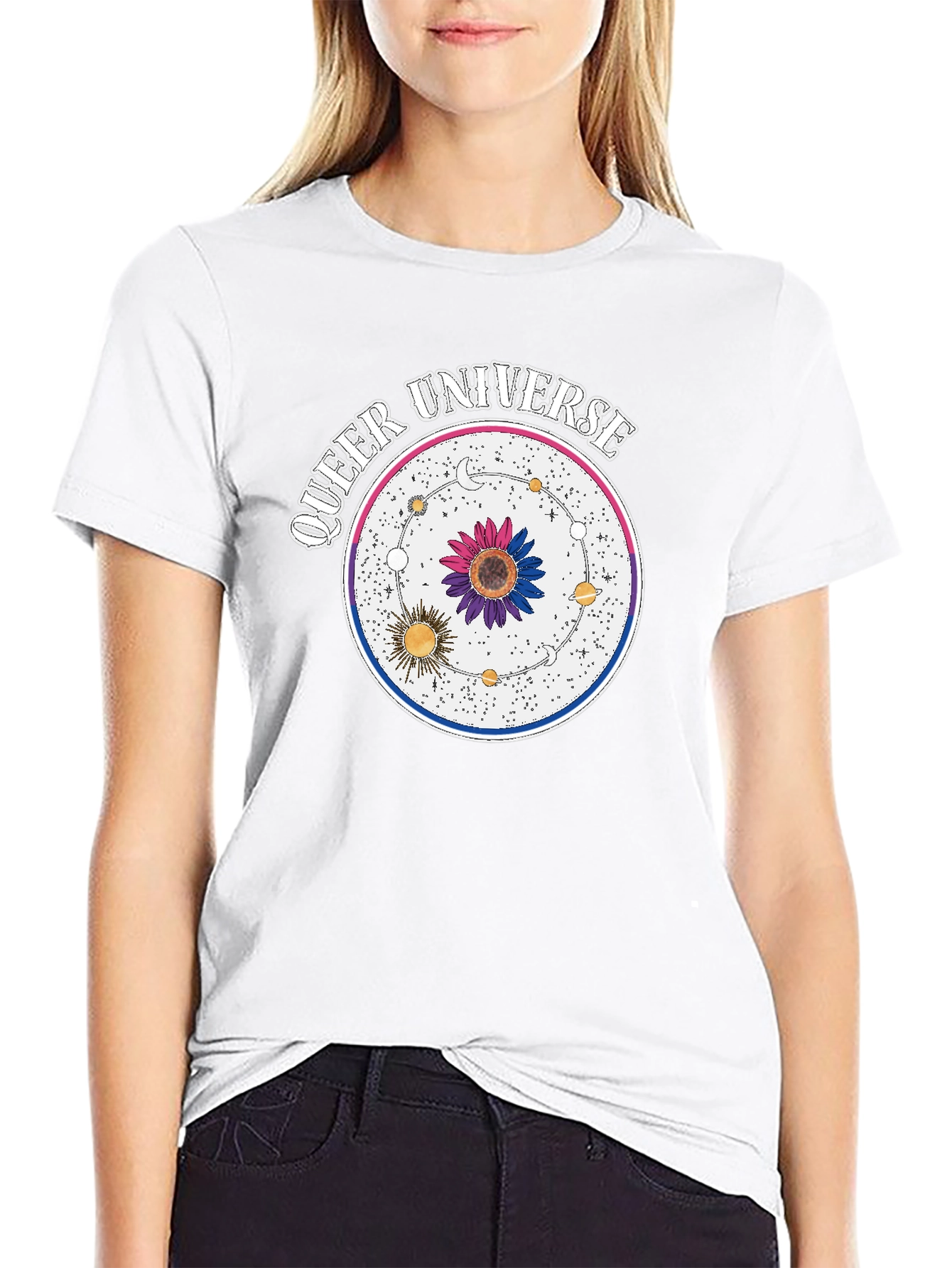 Queer Universe T-Shirt - Black Cotton Blend Graphic Tee