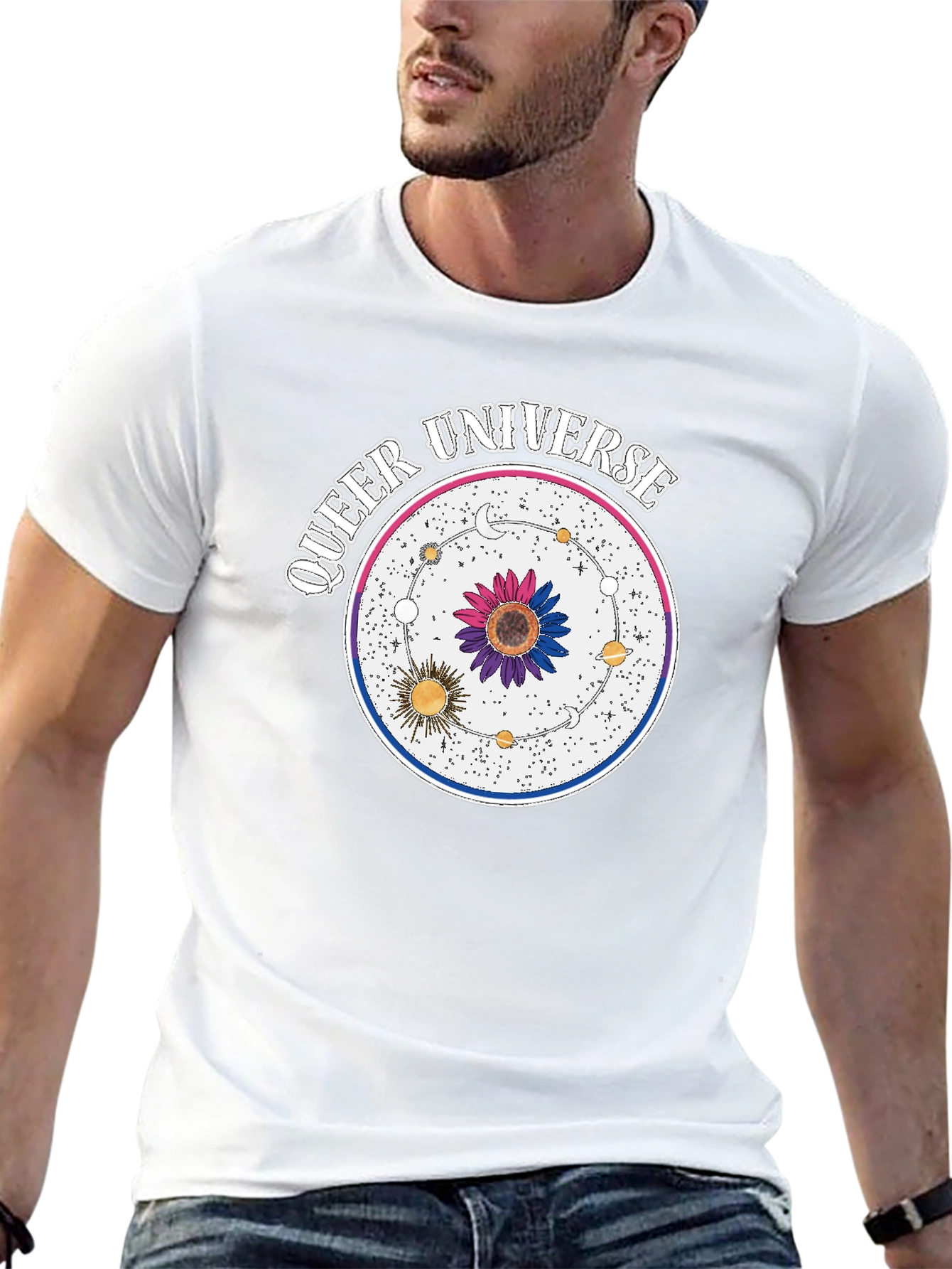 Queer Universe T-Shirt - Black Cotton Blend Graphic Tee