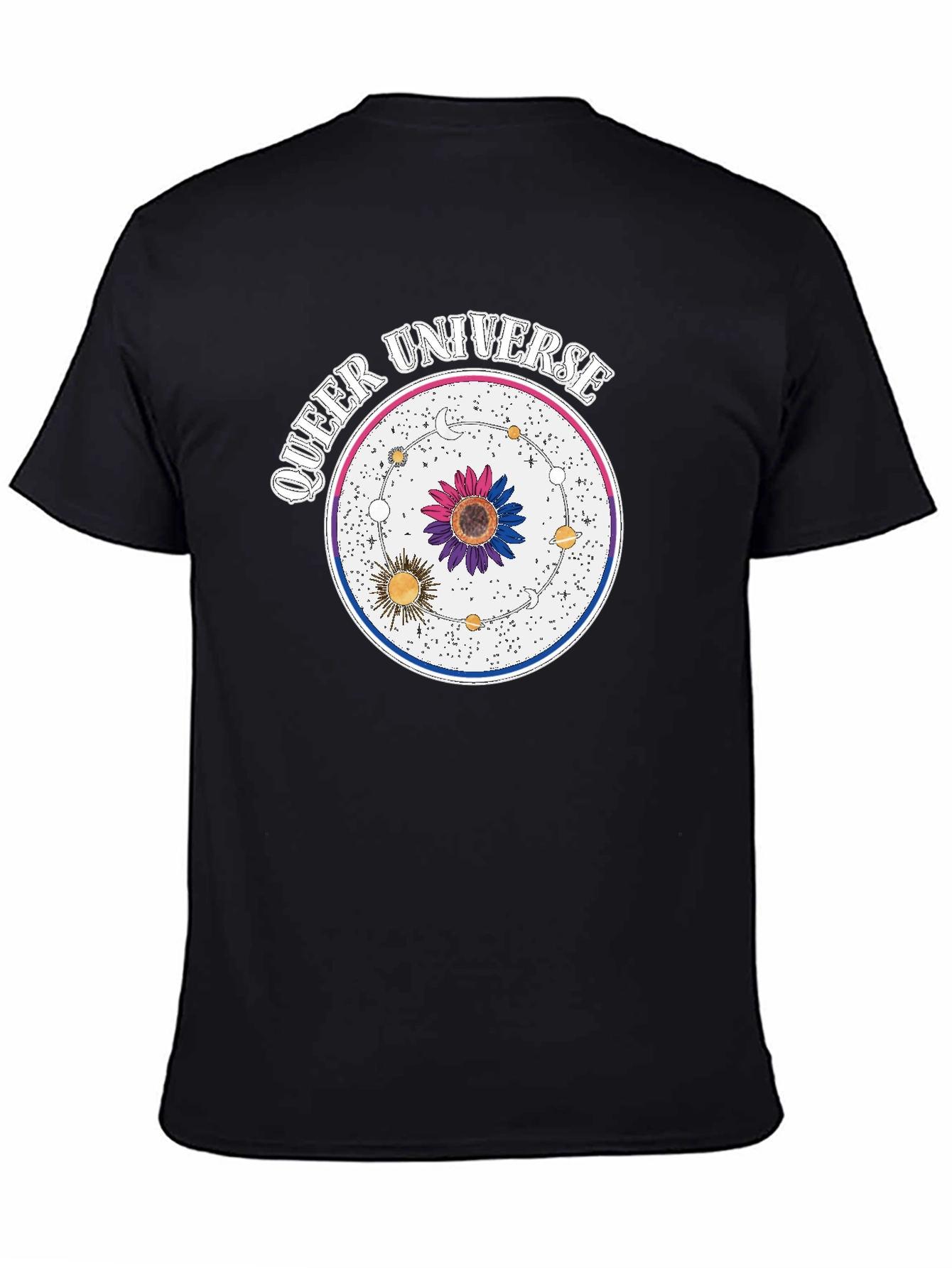 Queer Universe T-Shirt - Black Cotton Blend Graphic Tee