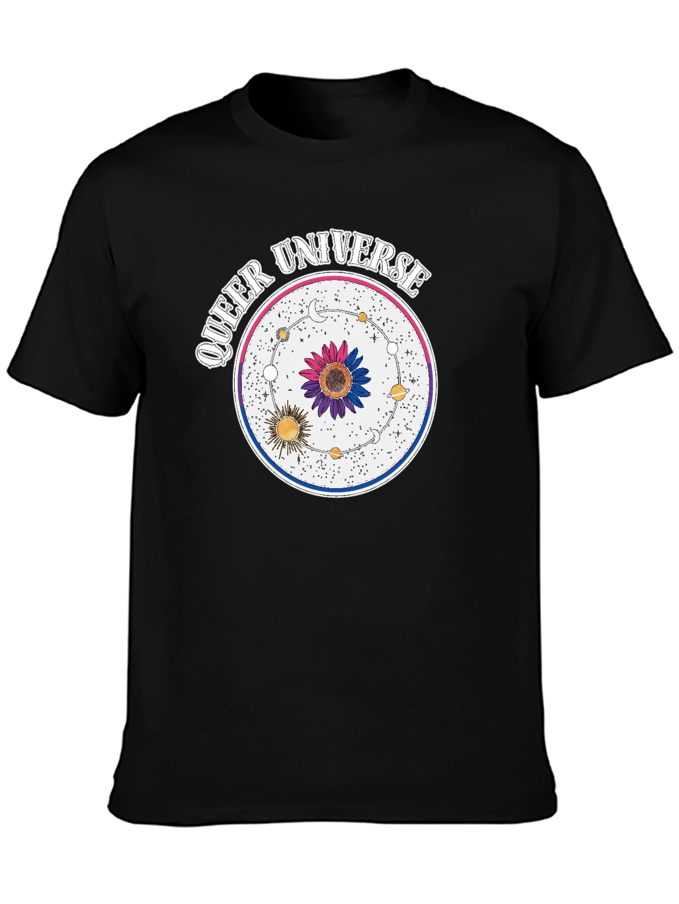 Queer Universe T-Shirt - Black Cotton Blend Graphic Tee