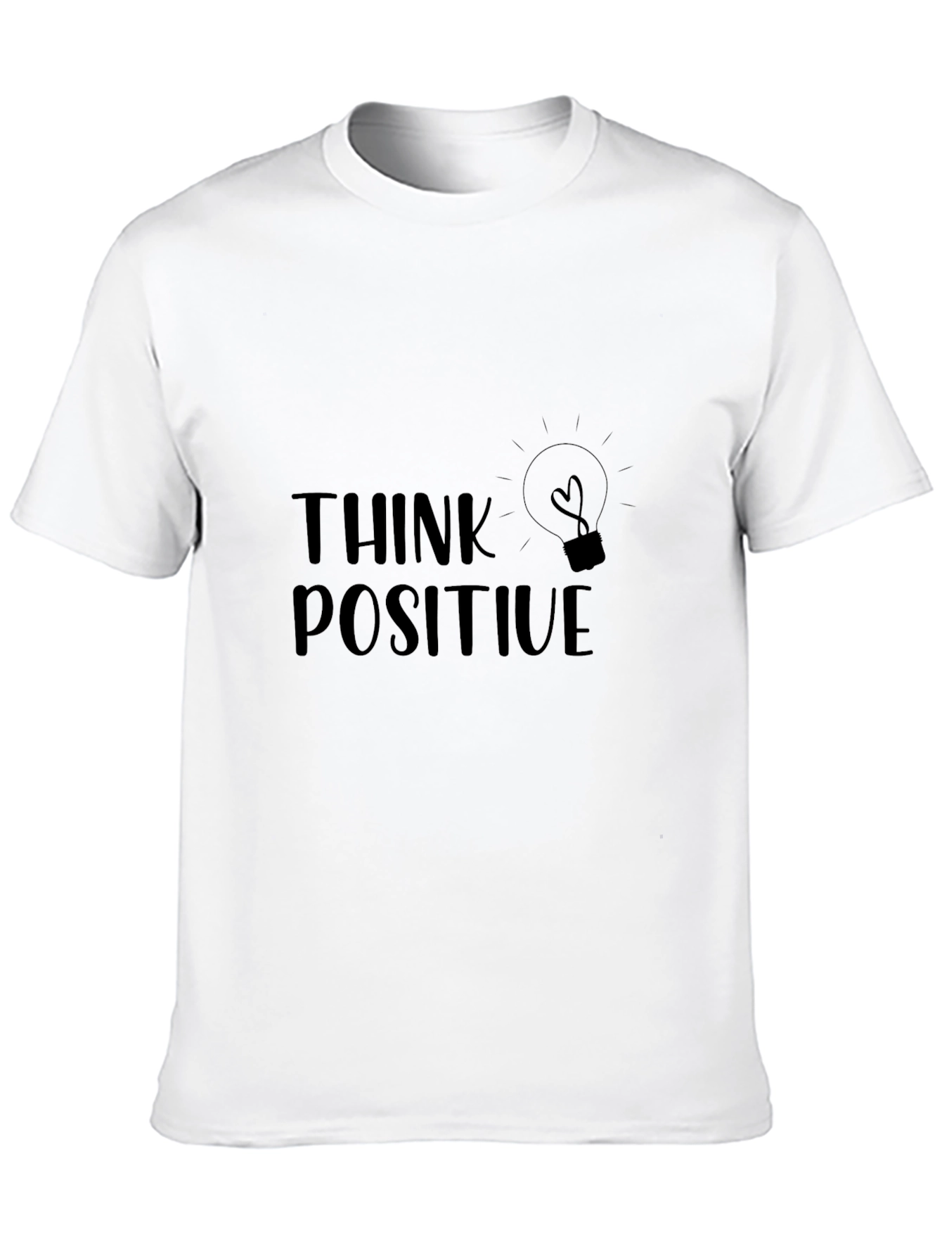Think Positive Graphic Tee - Black Cotton Casual Shirt