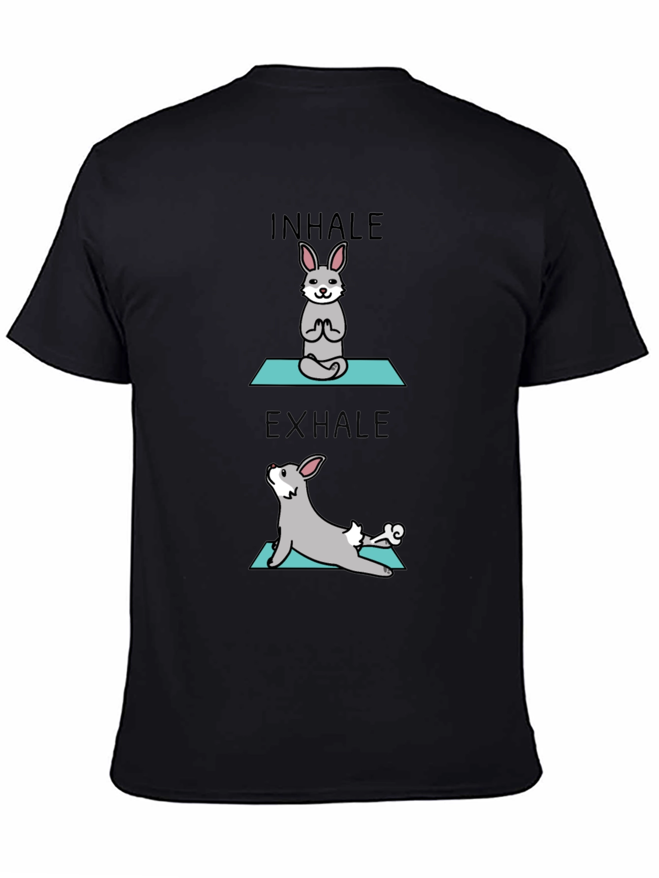 Inhale Exhale Yoga Bunny Black T-Shirt