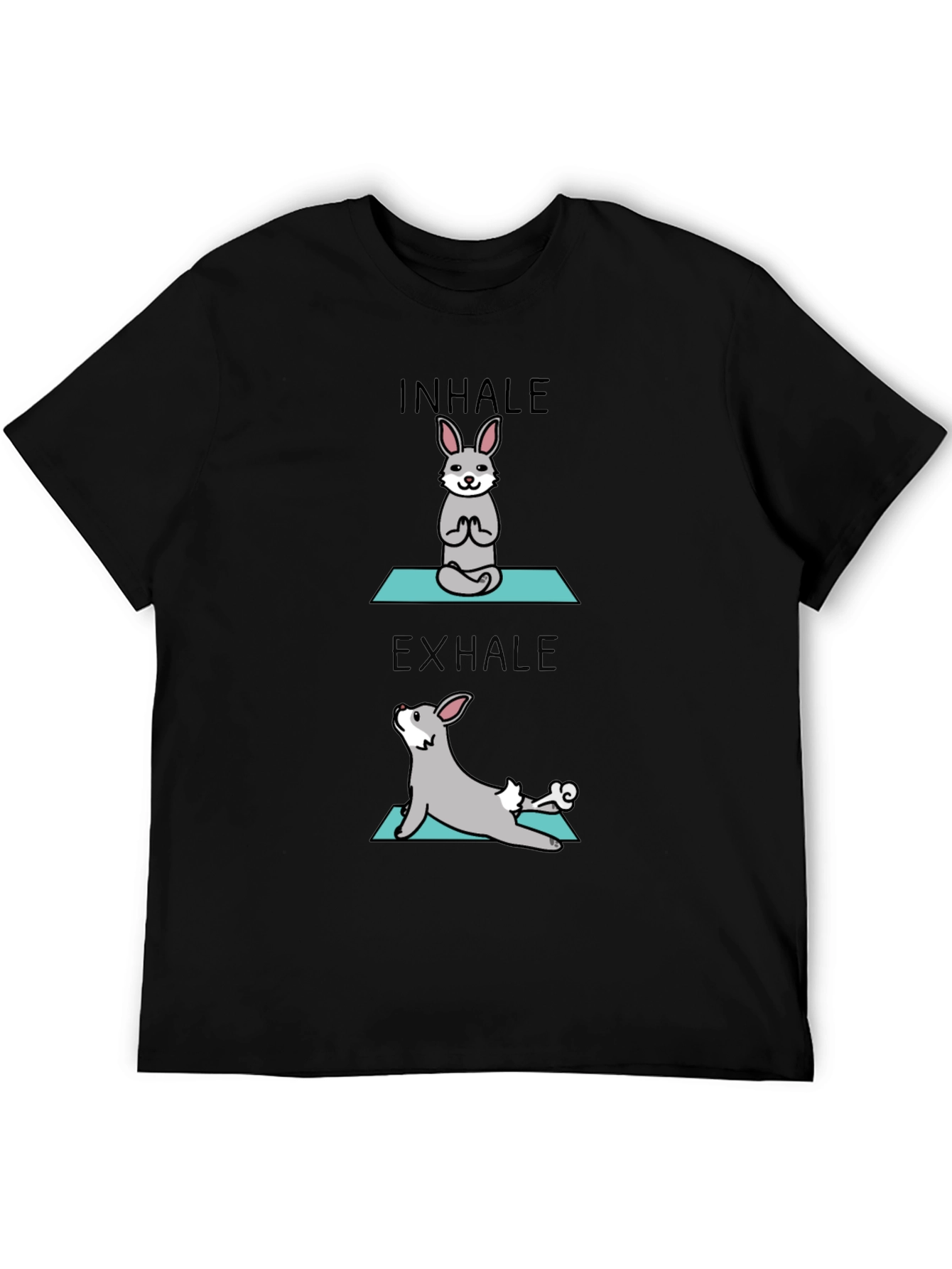 Inhale Exhale Yoga Bunny Black T-Shirt