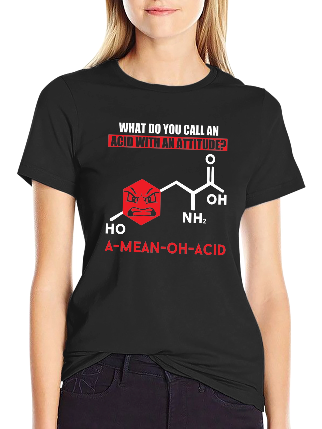 Funny Chemistry T-Shirt: A-Mean-OH-Acid