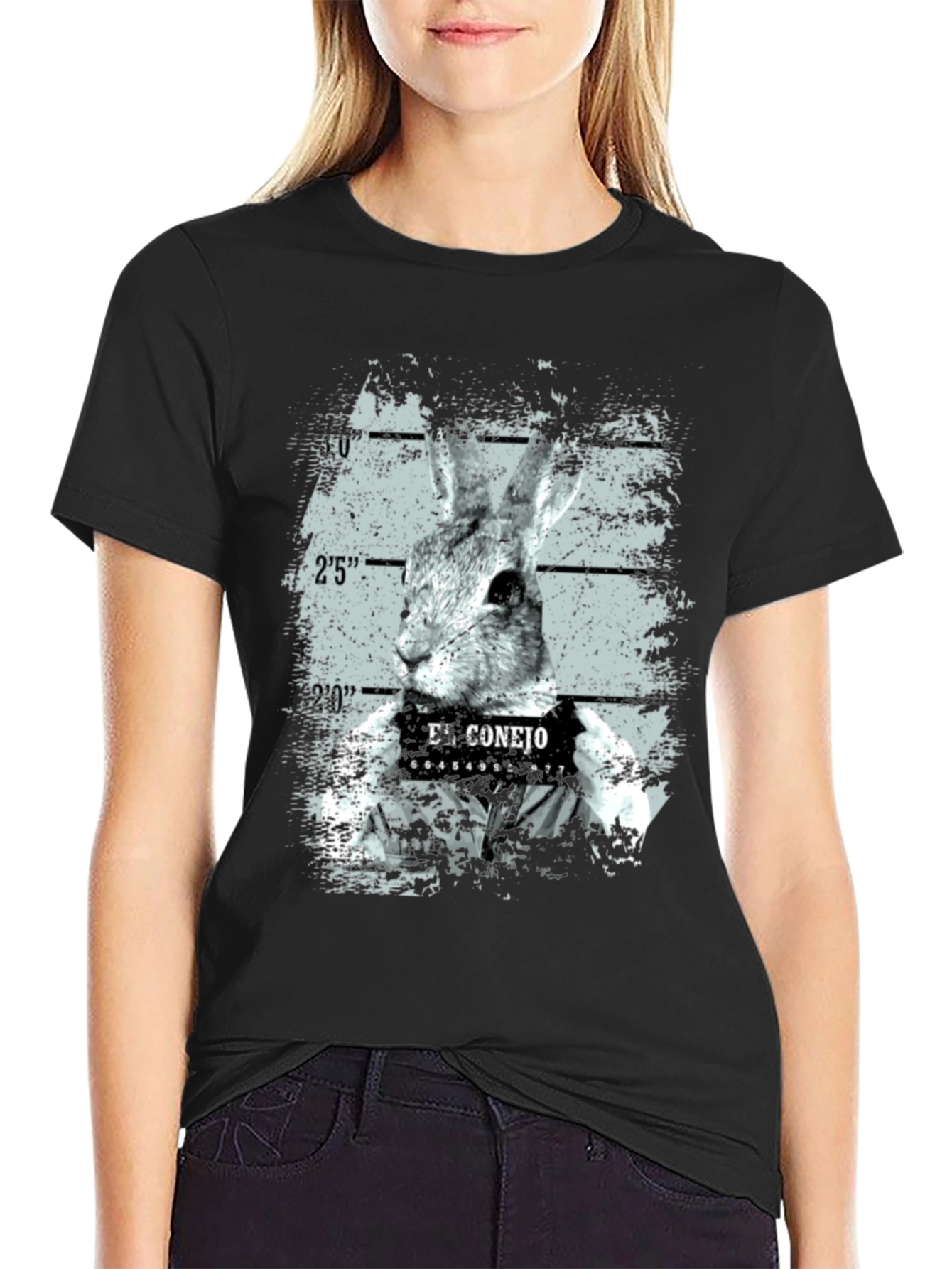 El Conejo Mugshot T-Shirt - Funny Rabbit Graphic Tee