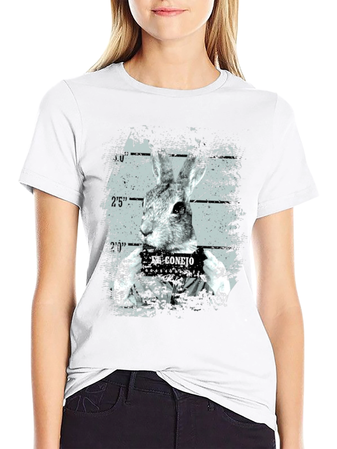 El Conejo Mugshot T-Shirt - Funny Rabbit Graphic Tee