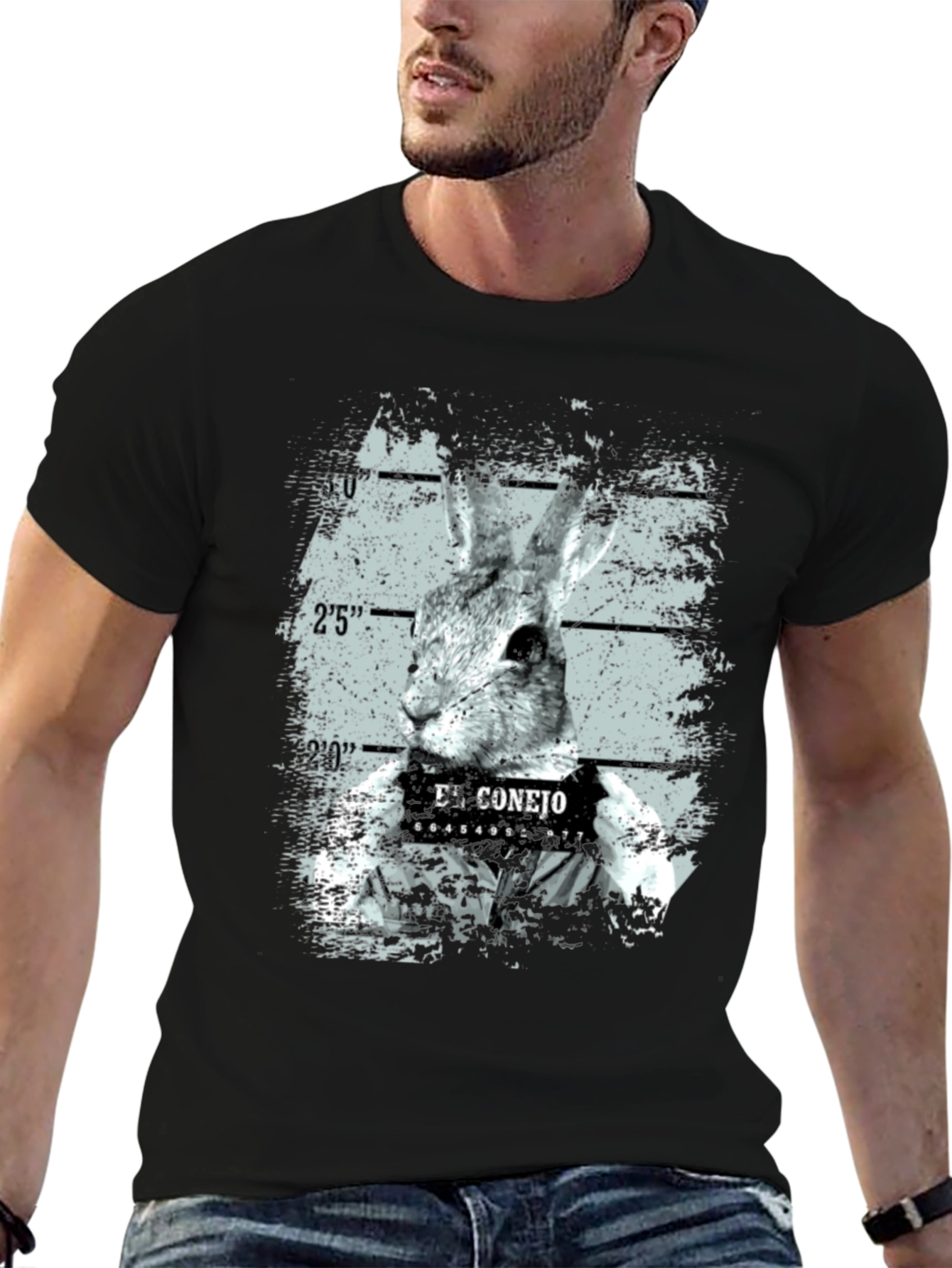 El Conejo Mugshot T-Shirt - Funny Rabbit Graphic Tee