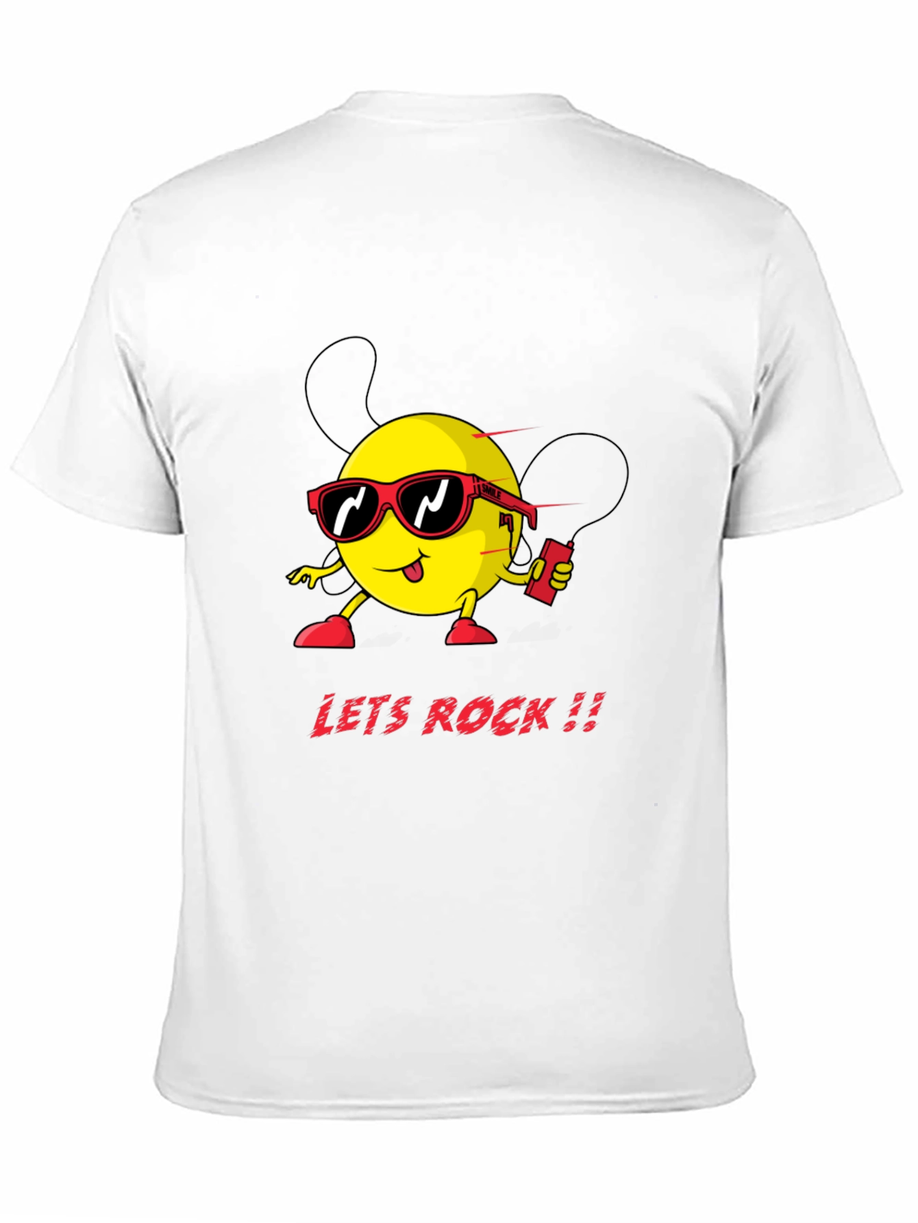 Lets Rock Graphic Tee - Black Cotton T-Shirt