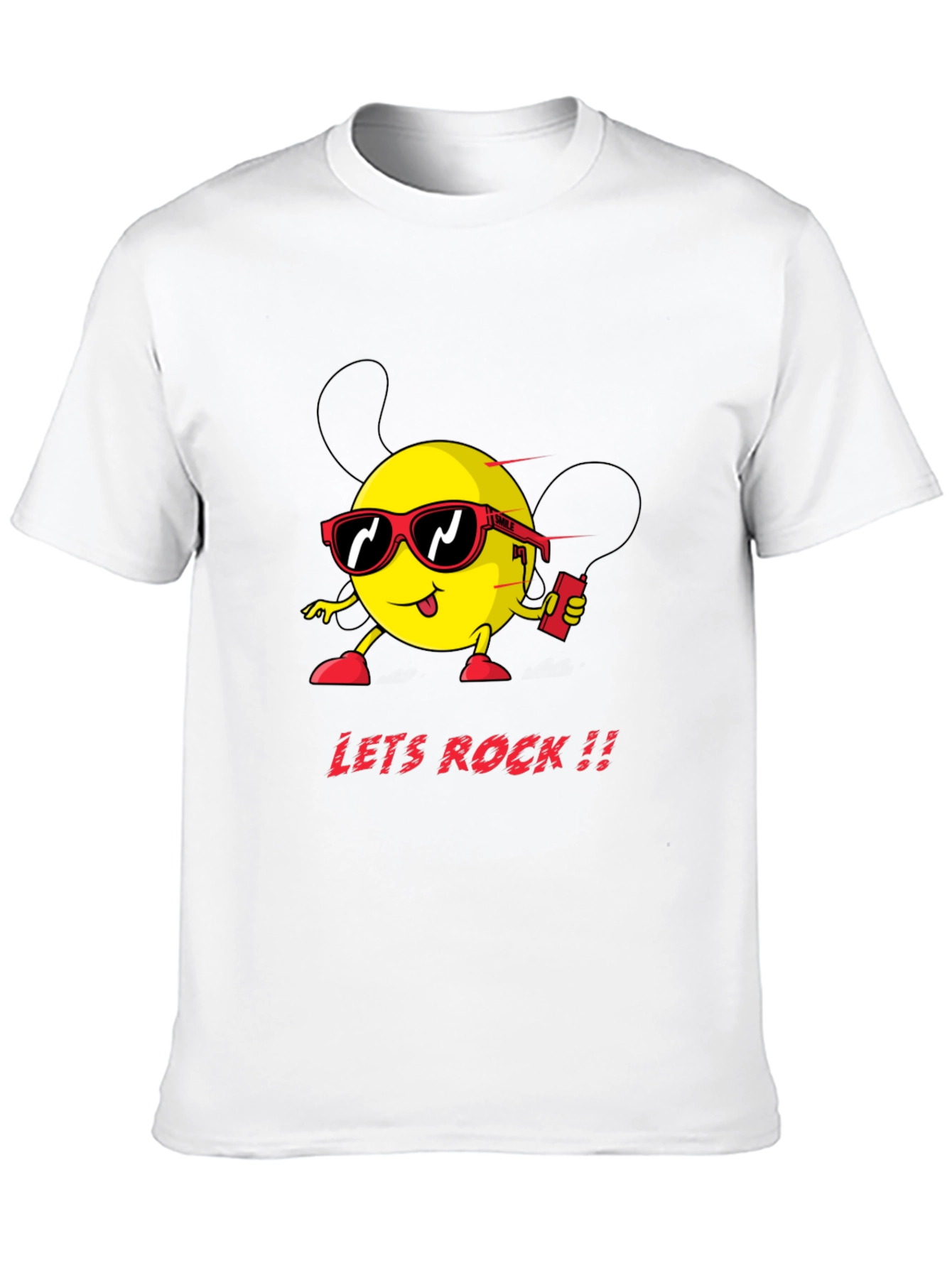 Lets Rock Graphic Tee - Black Cotton T-Shirt