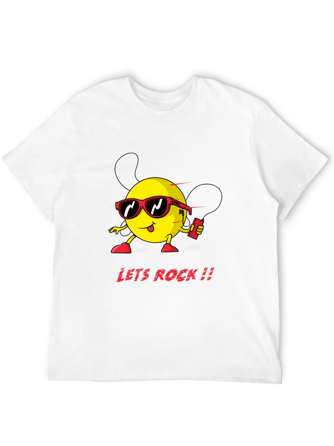Lets Rock Graphic Tee - Black Cotton T-Shirt