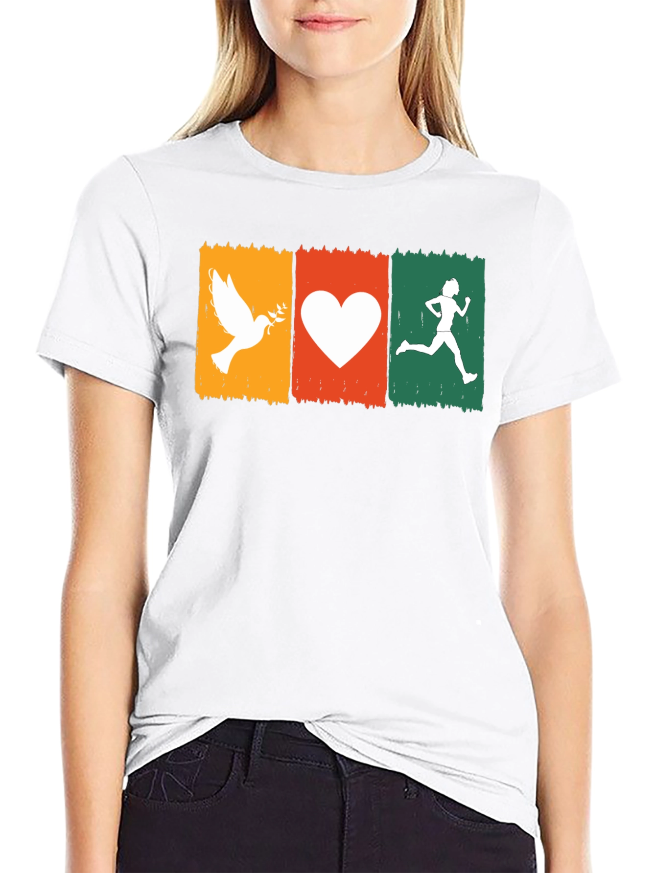 Peace Love Run T-Shirt - Stylish Graphic Tee
