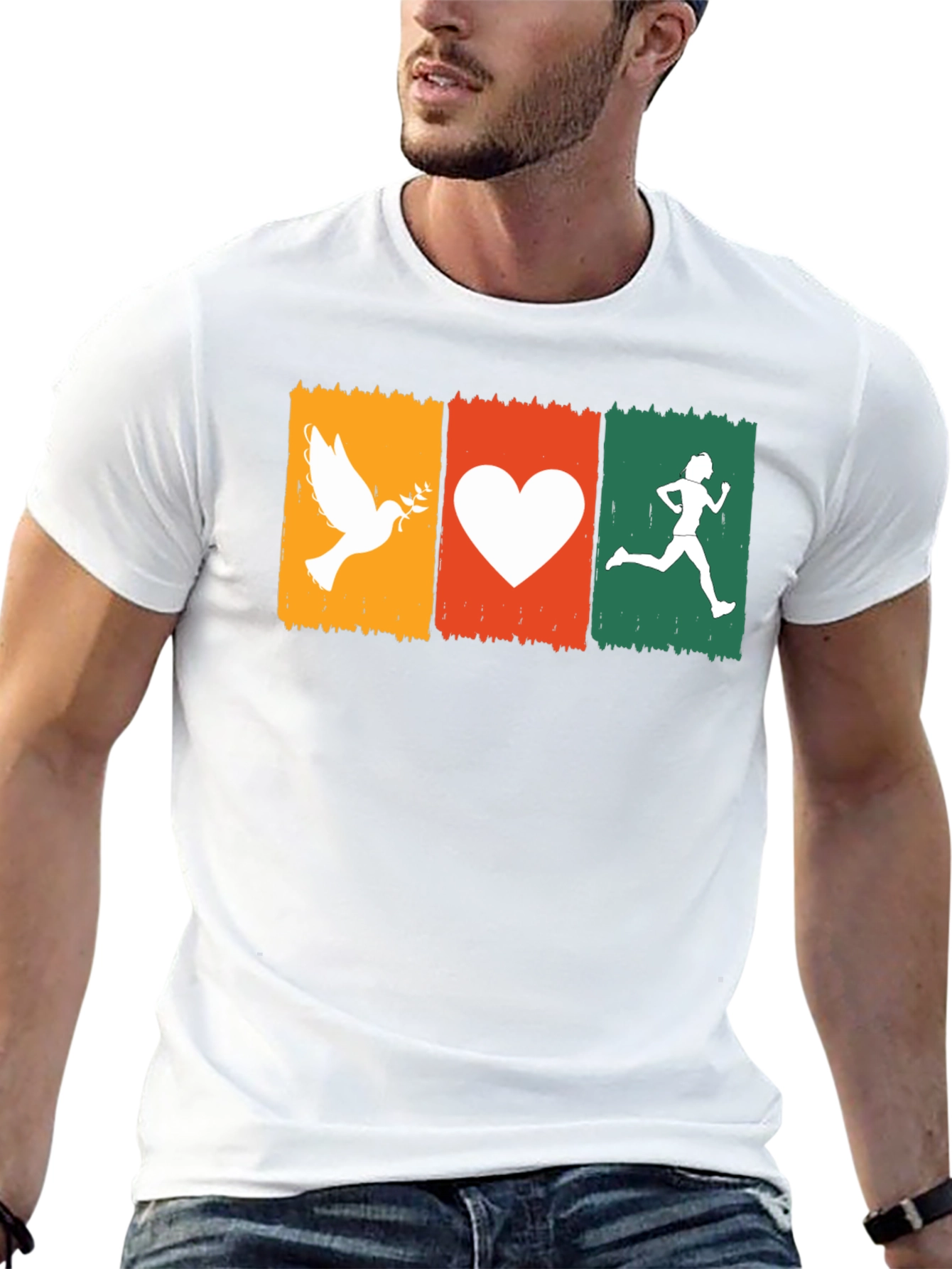 Peace Love Run T-Shirt - Stylish Graphic Tee