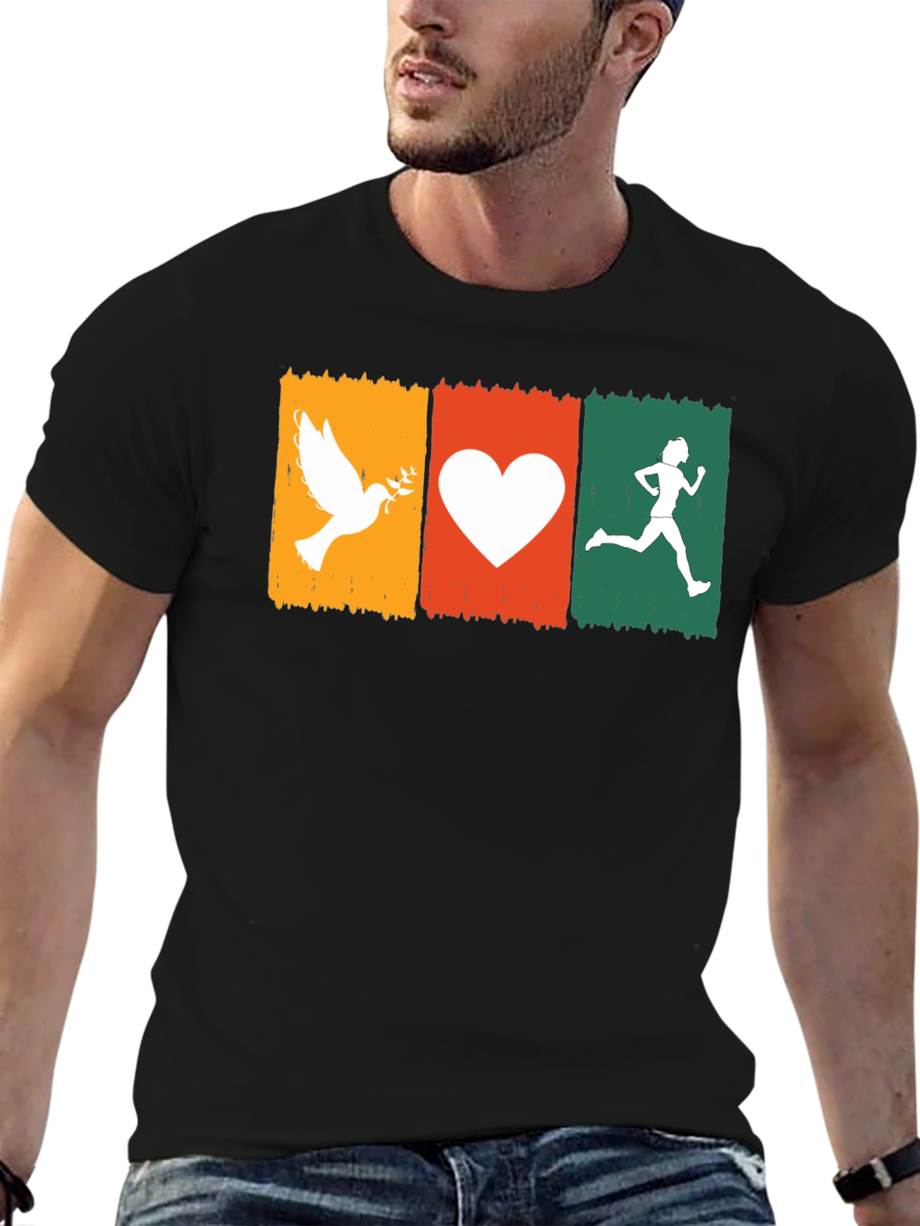 Peace Love Run T-Shirt - Stylish Graphic Tee