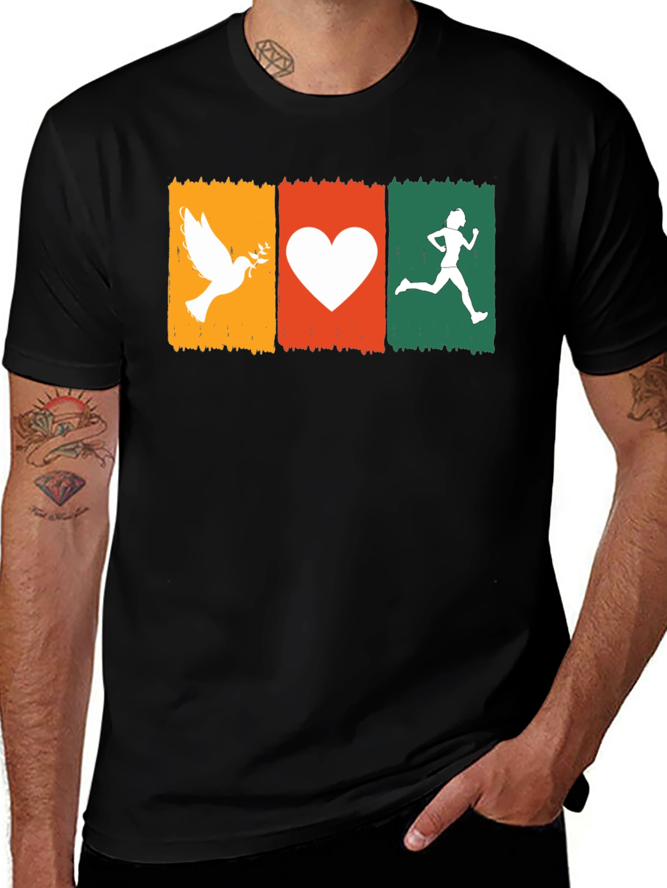 Peace Love Run T-Shirt - Stylish Graphic Tee
