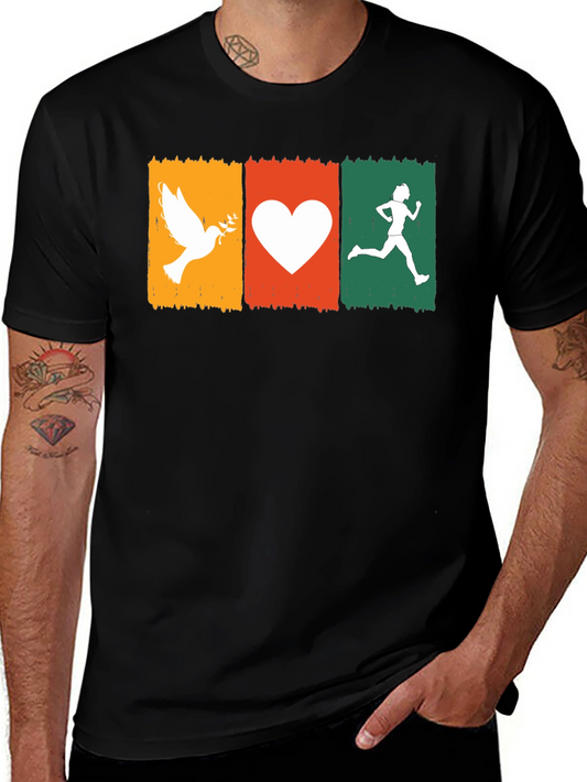 Peace Love Run T-Shirt - Stylish Graphic Tee
