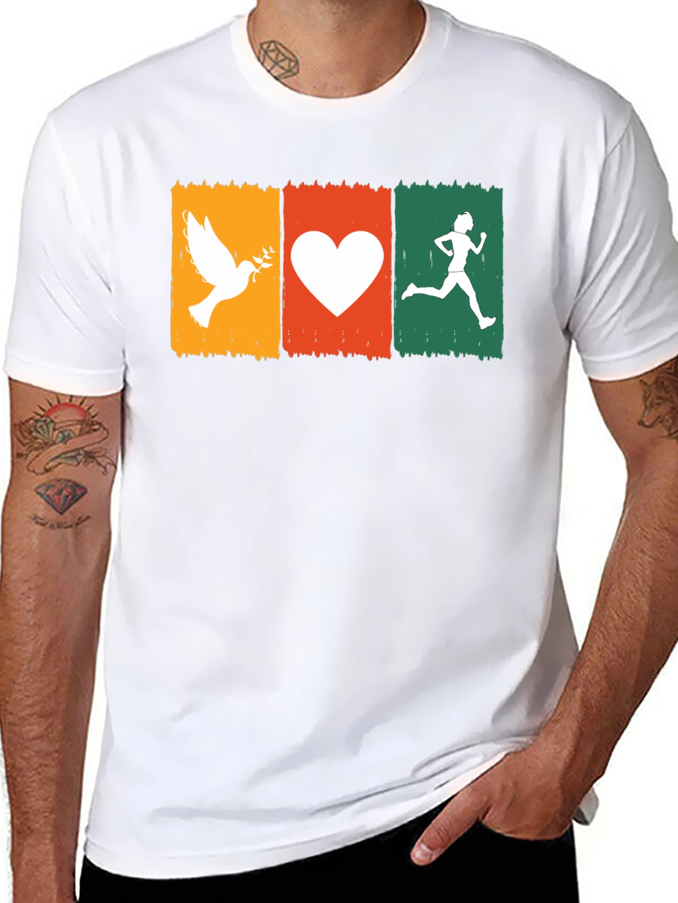 Peace Love Run T-Shirt - Stylish Graphic Tee