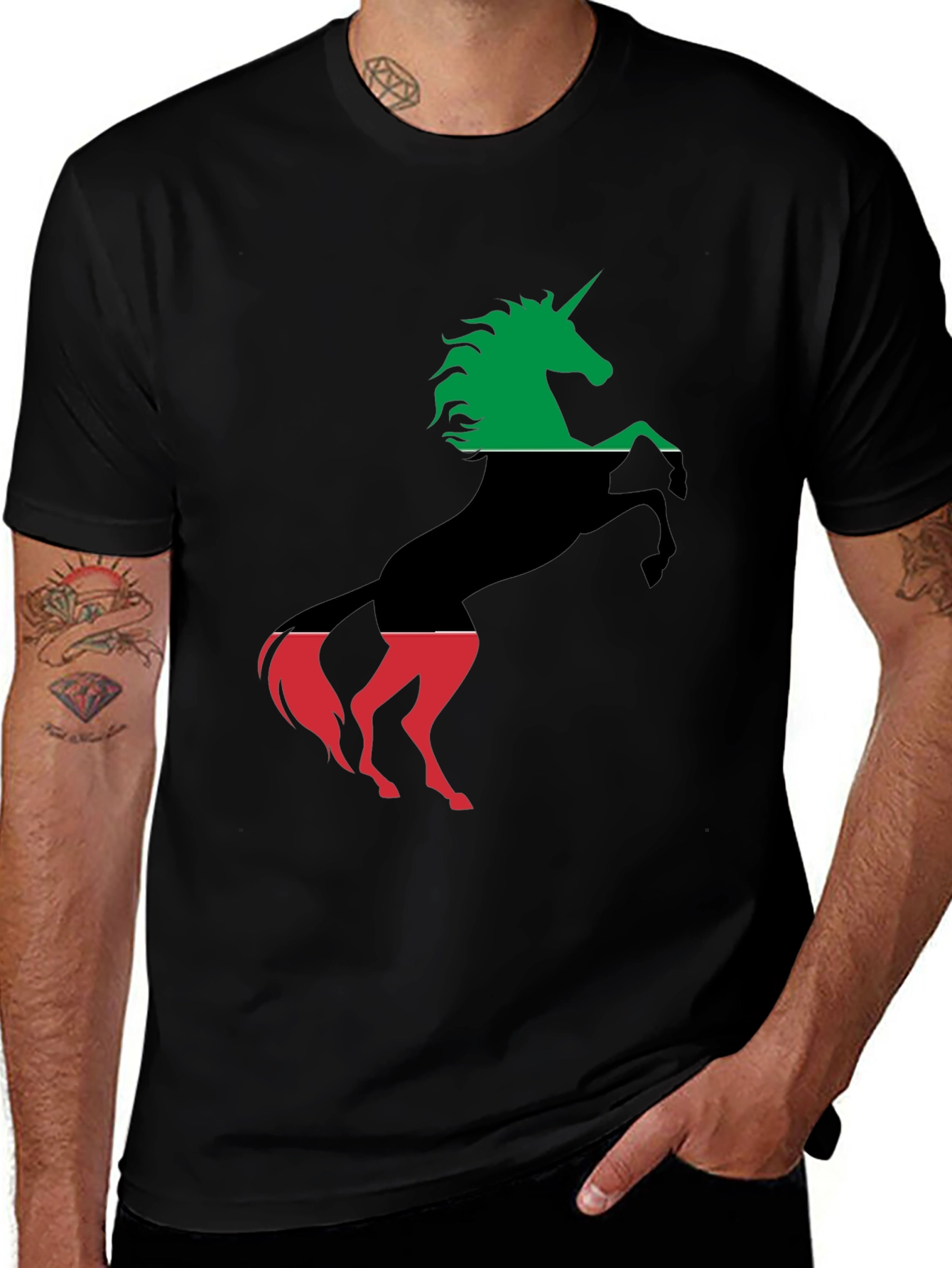 Unicorn Pan-African Flag T-Shirt