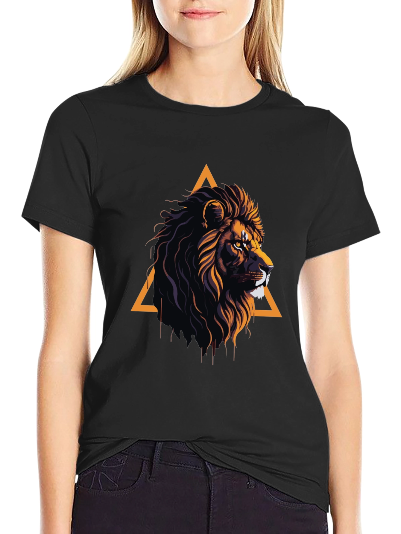 Lion Graphic Tee - Modern Animal Print Shirt