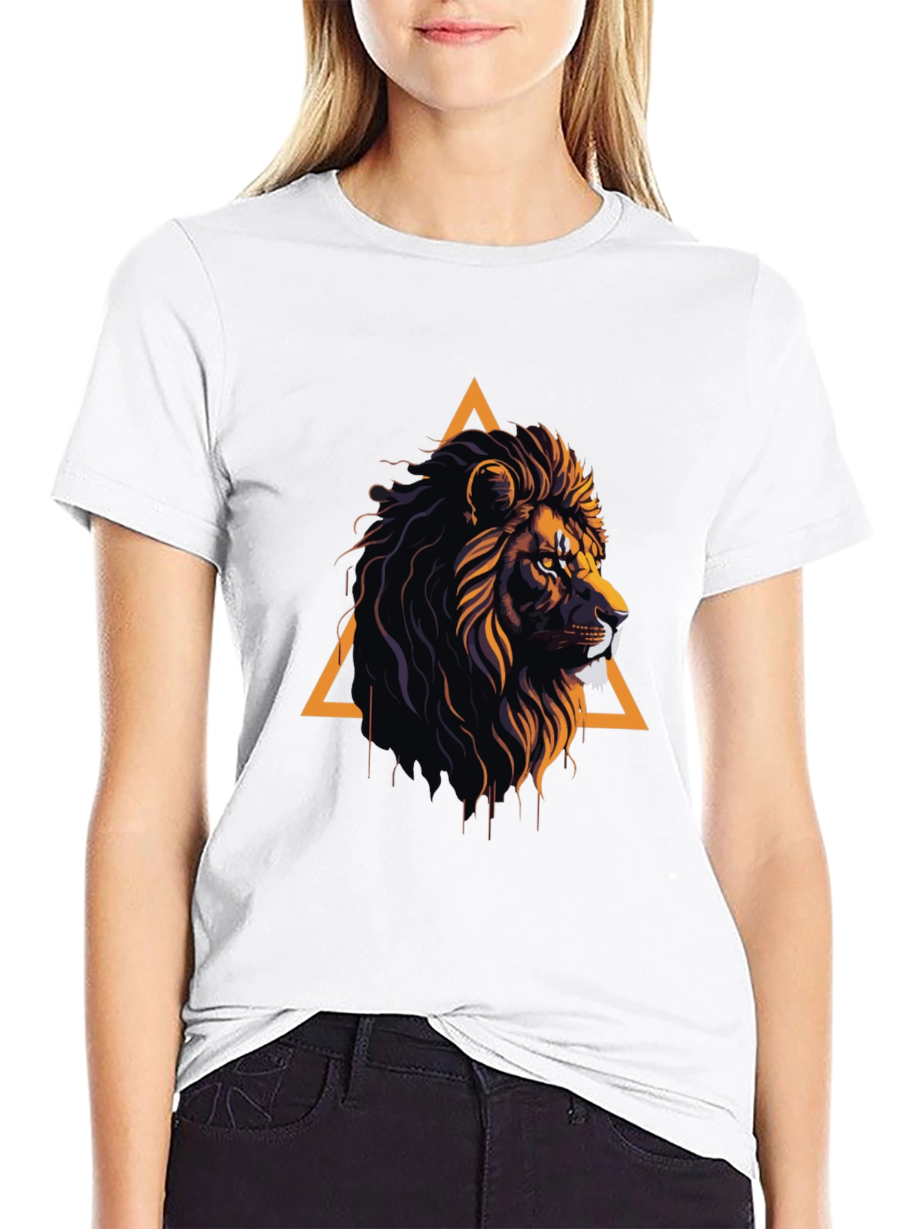 Lion Graphic Tee - Modern Animal Print Shirt