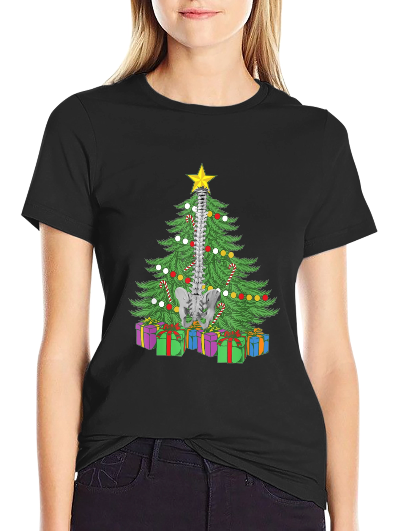 Chiropractor Christmas Tree Spine T-Shirt