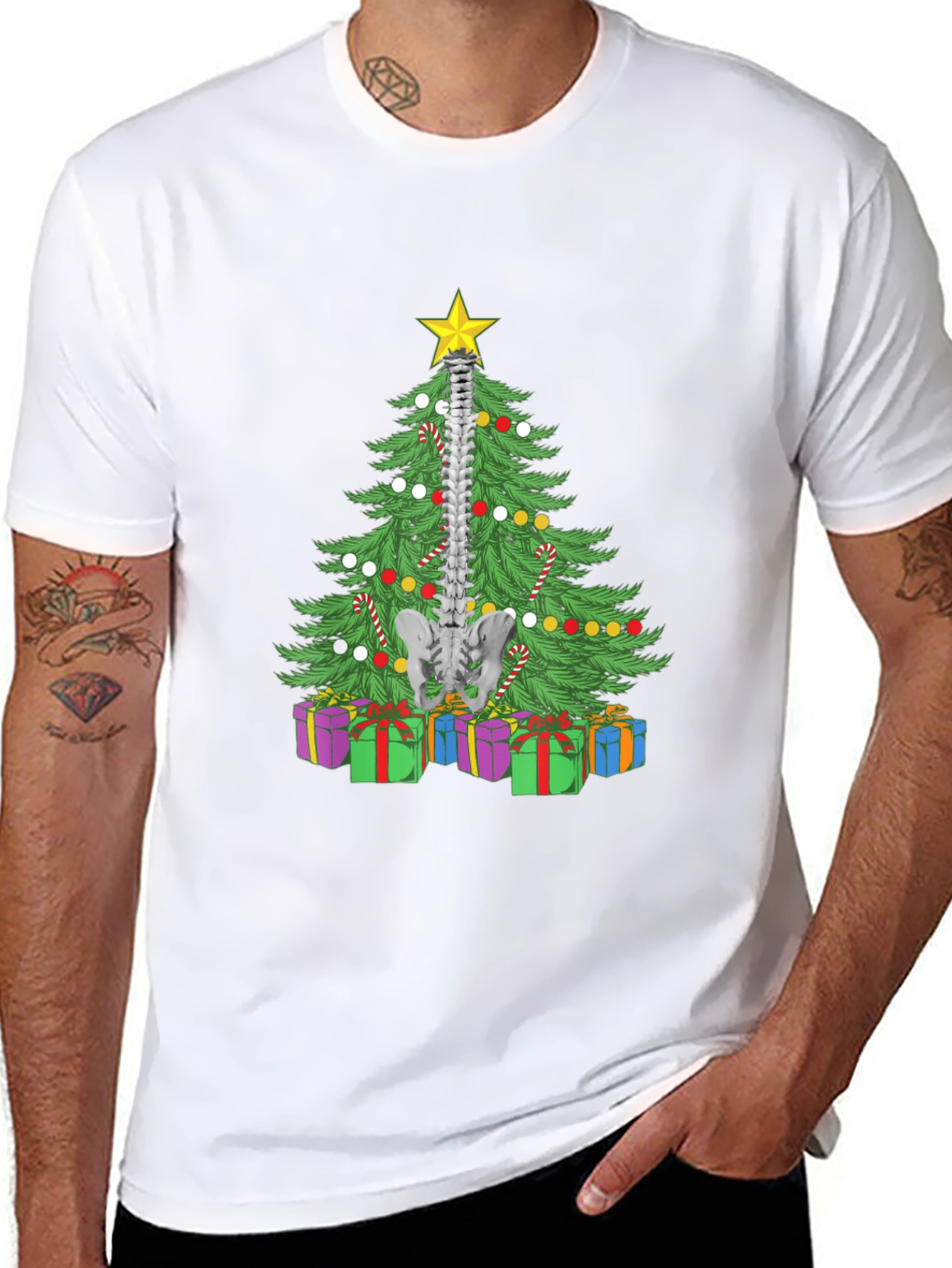 Chiropractor Christmas Tree Spine T-Shirt