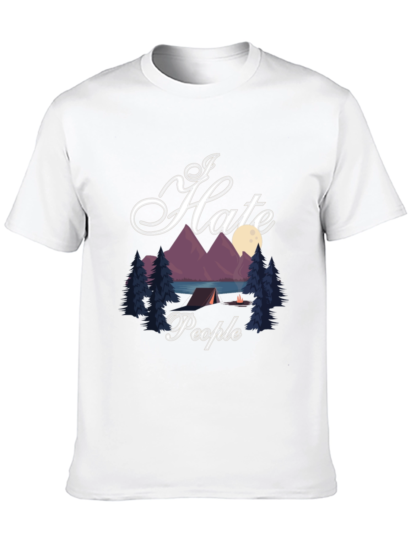 I Hate People Camping Black Graphic T-Shirt