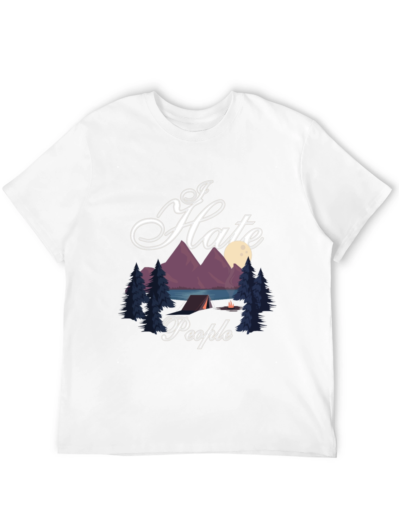 I Hate People Camping Black Graphic T-Shirt
