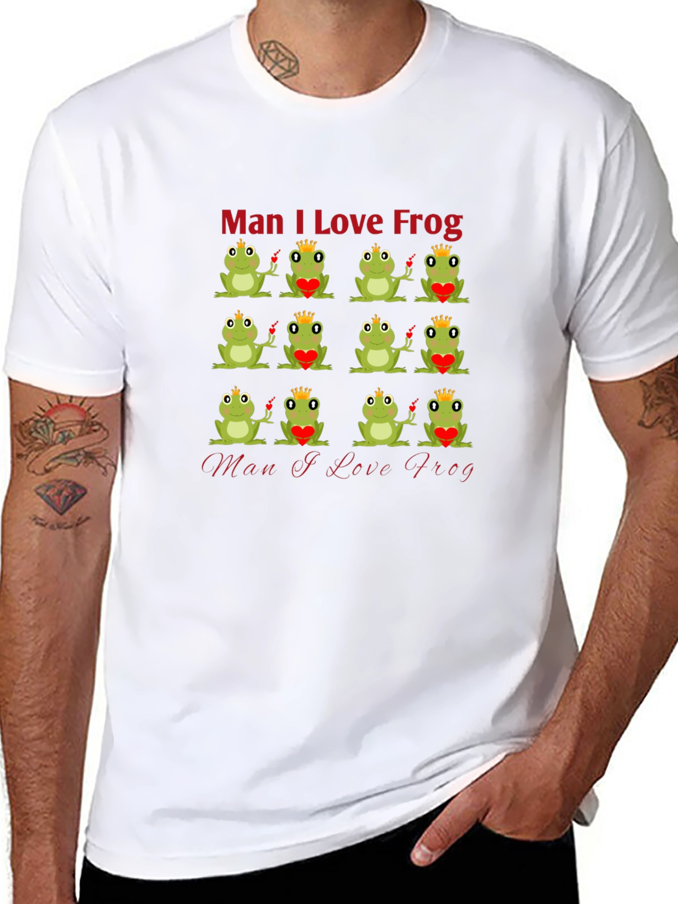 Man I Love Frog Graphic T-Shirt - Unique Design