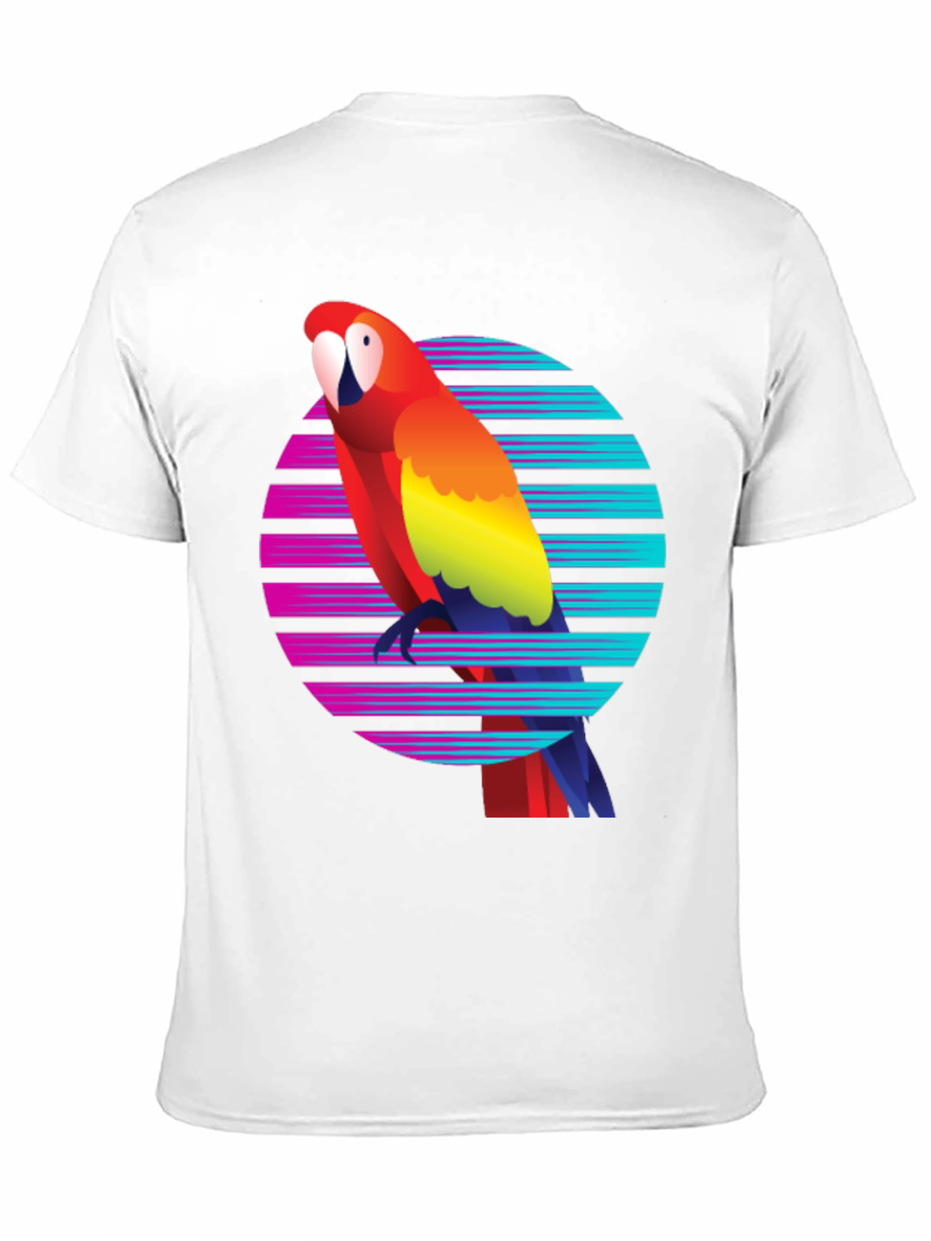 Retro Parrot Graphic Tee - Mens Black T-Shirt