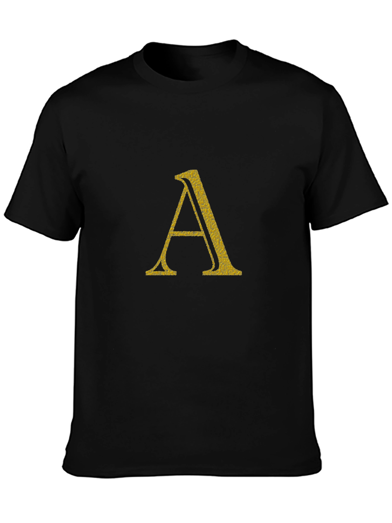 Letter A Graphic Print Black T-Shirt