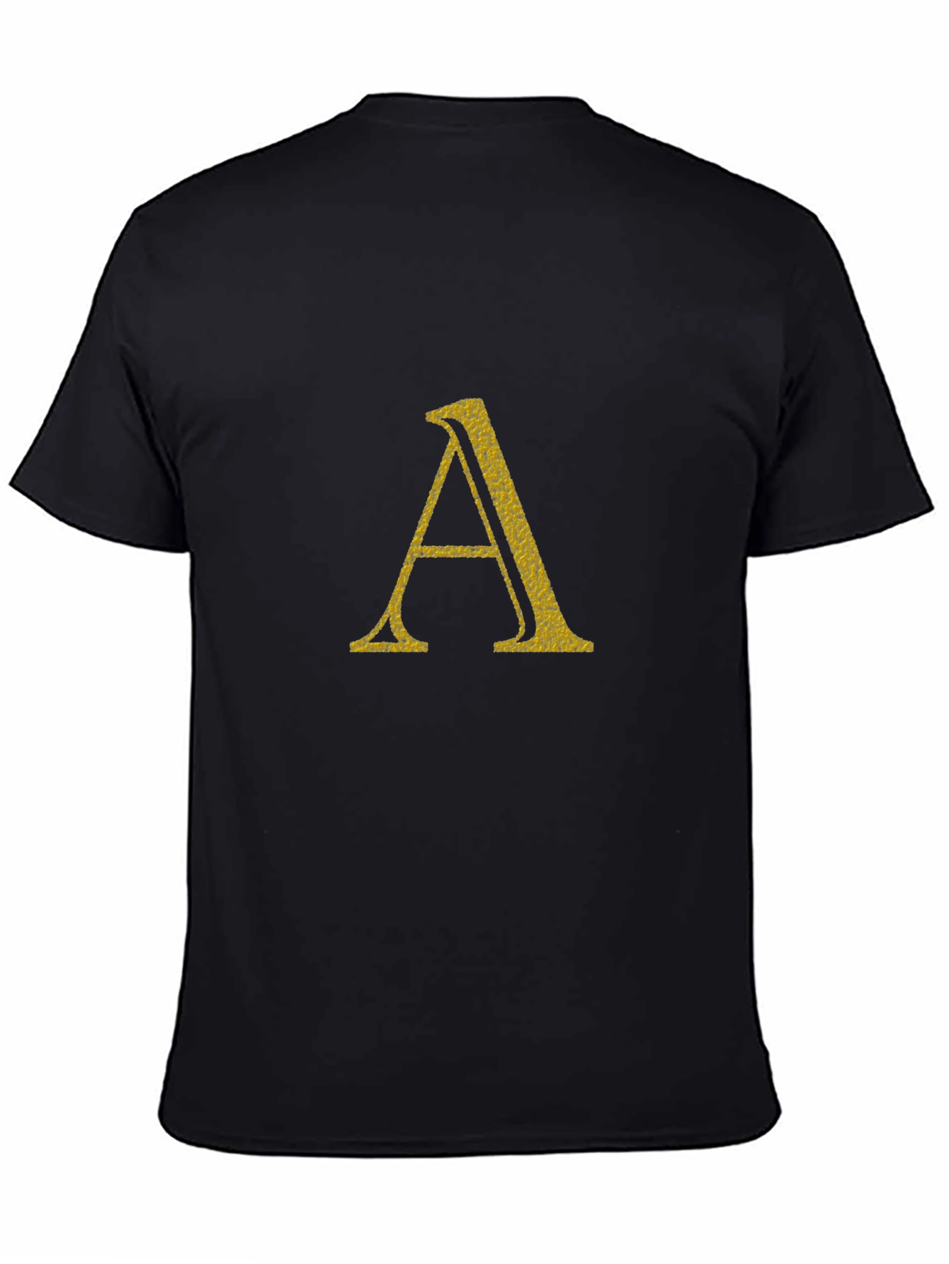 Letter A Graphic Print Black T-Shirt