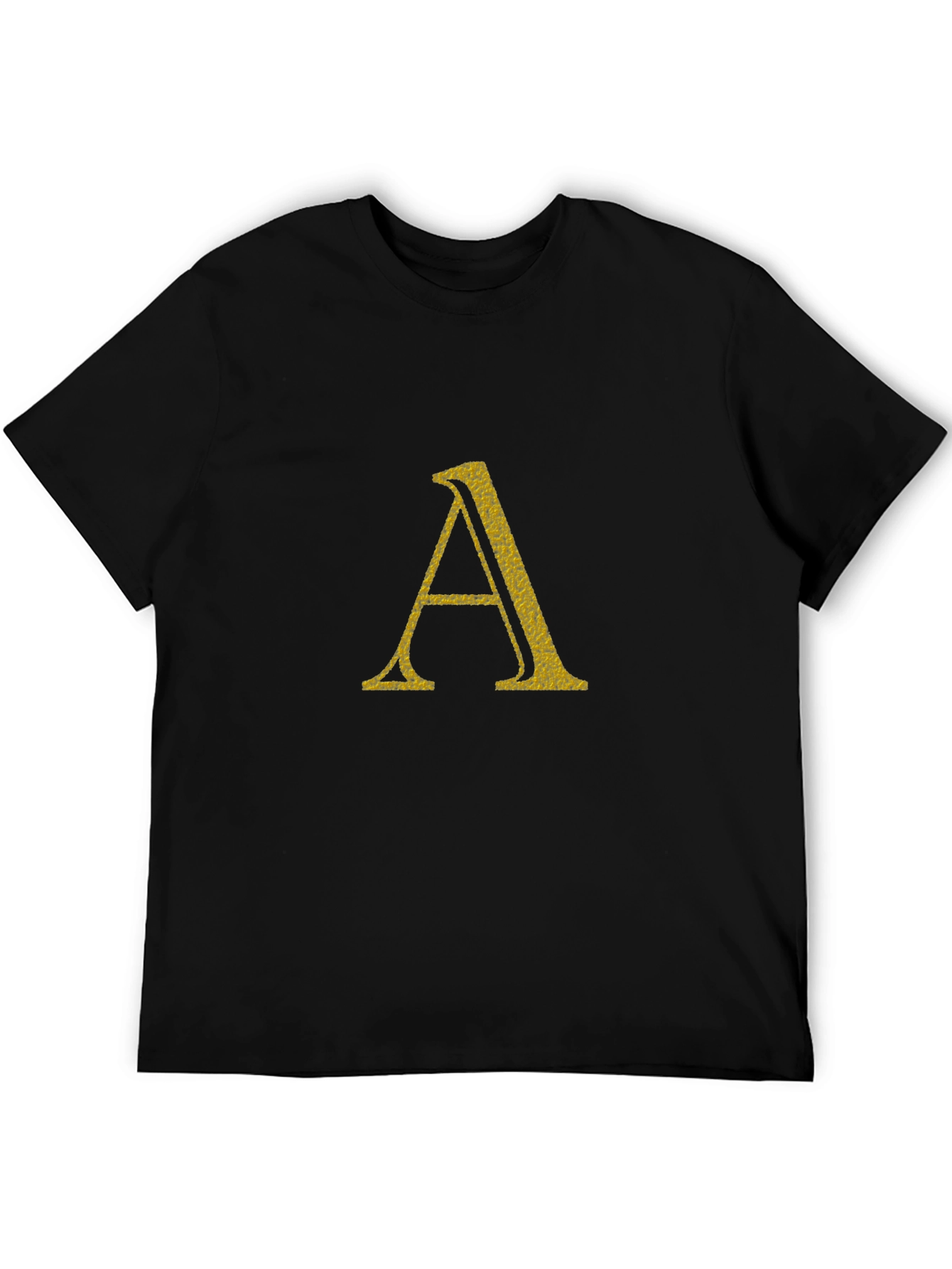 Letter A Graphic Print Black T-Shirt
