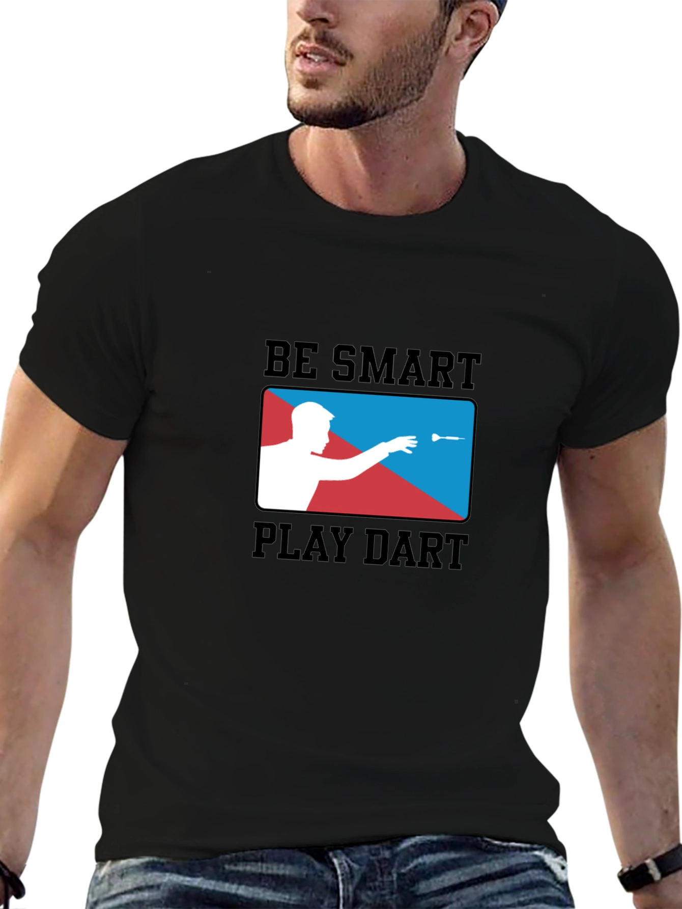Be Smart Play Dart T-Shirt | Black