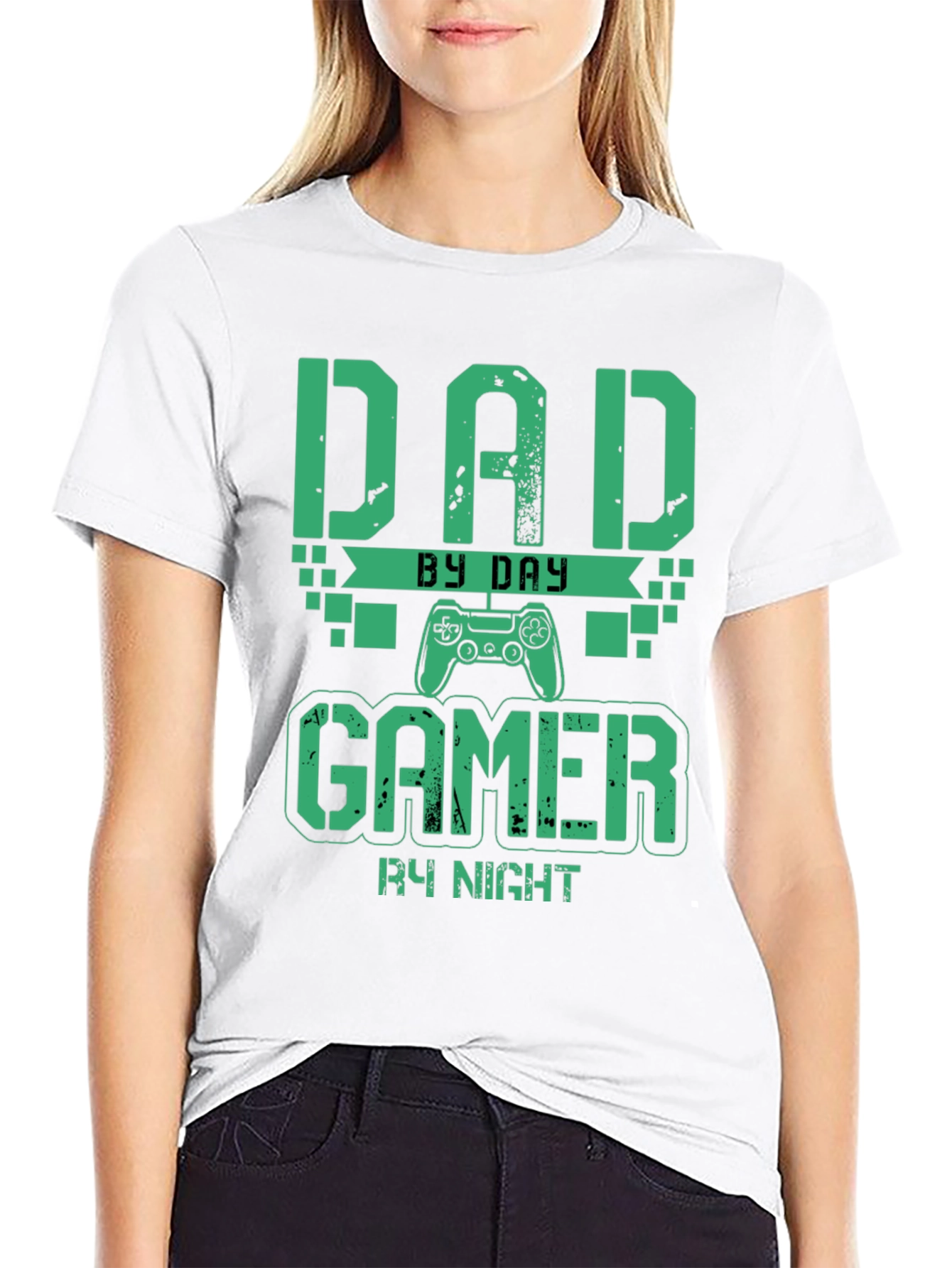 Dad By Day Gamer By Night Graphic T-Shirt