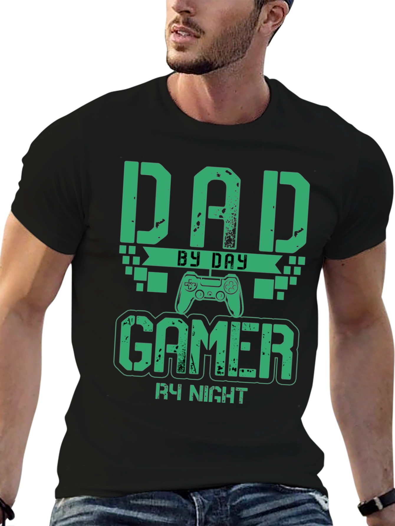 Dad By Day Gamer By Night Graphic T-Shirt