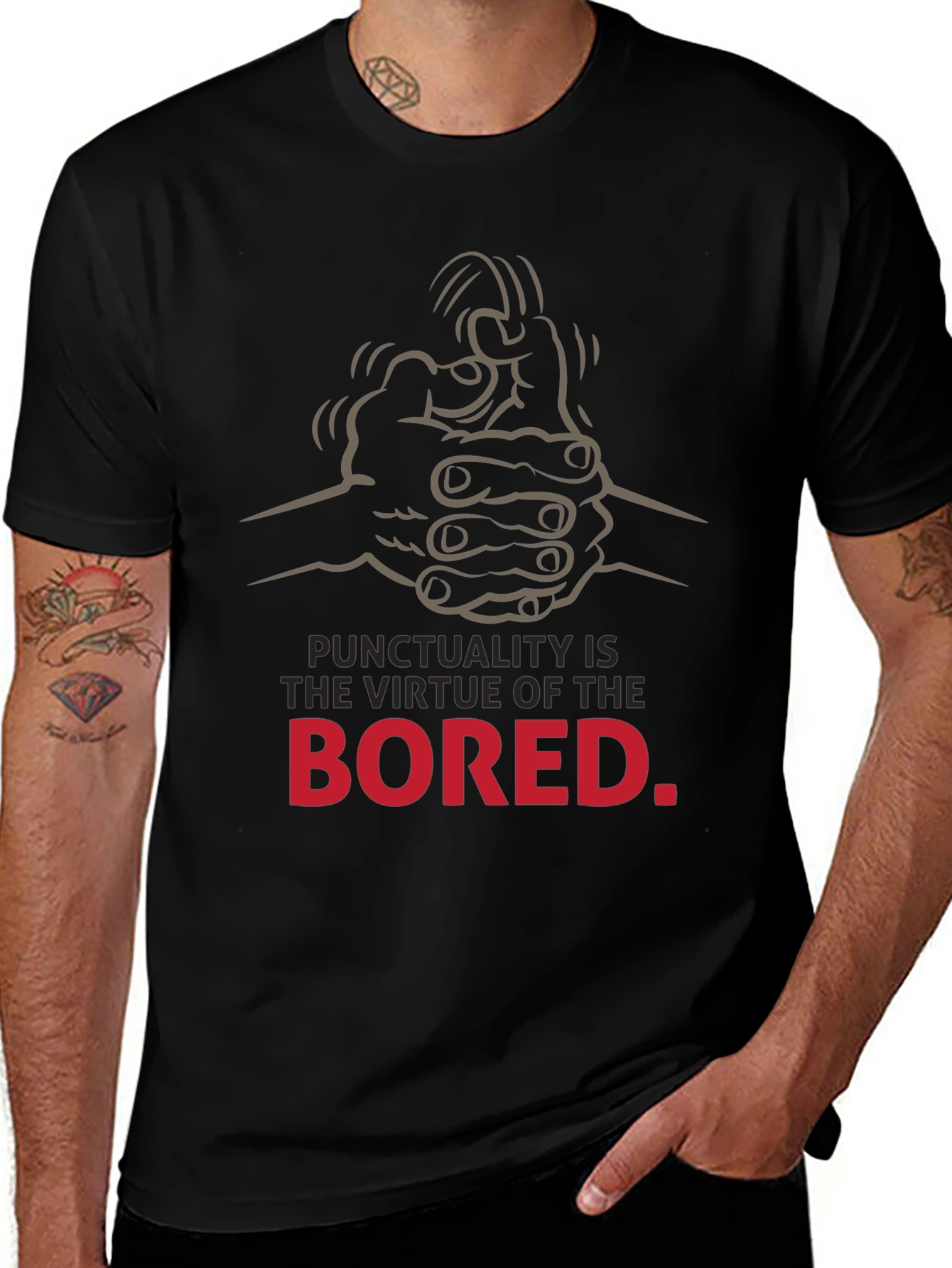 Punctuality is the Virtue of the Bored T-Shirt
