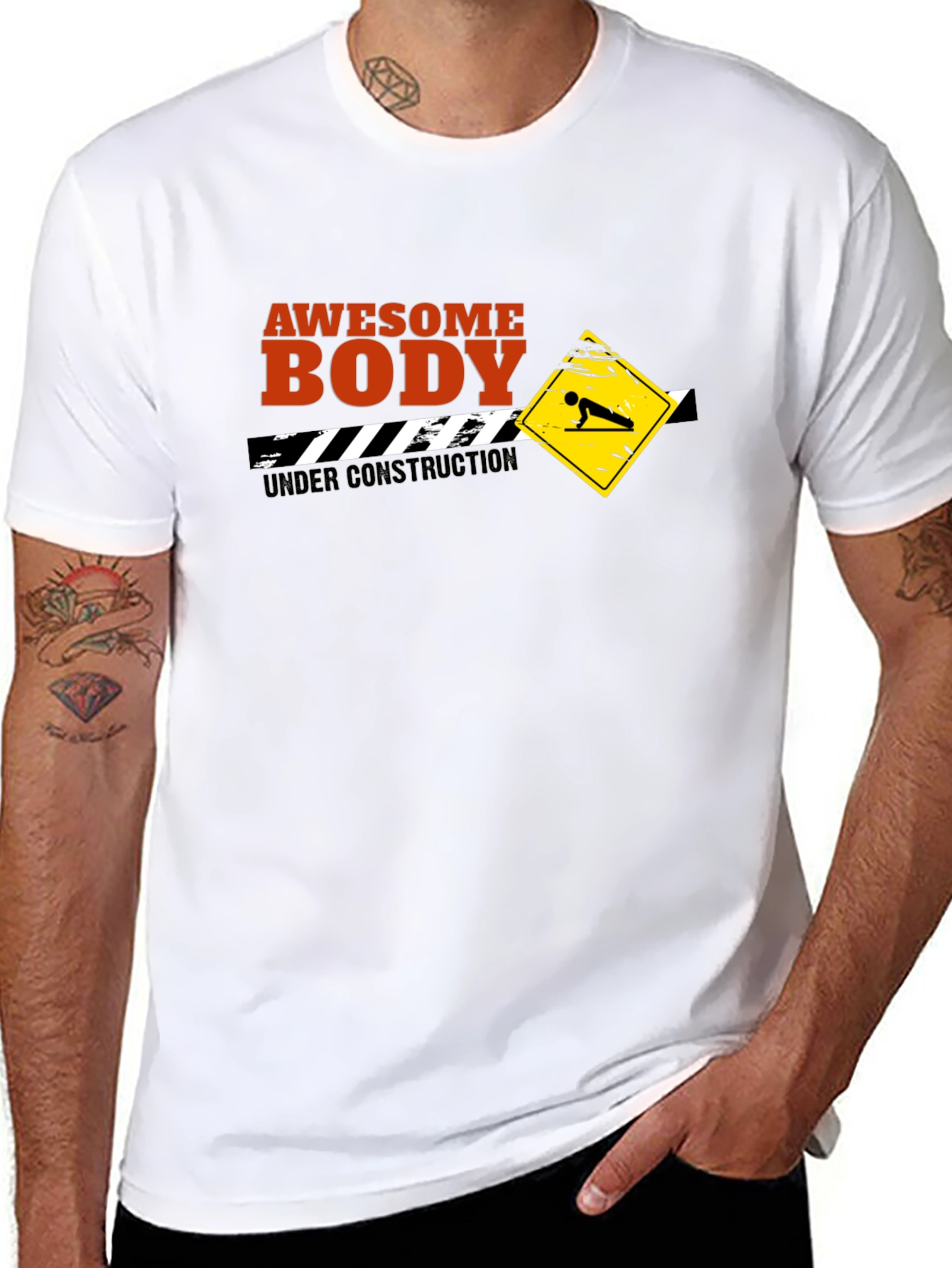 Awesome Body Under Construction T-Shirt - Black