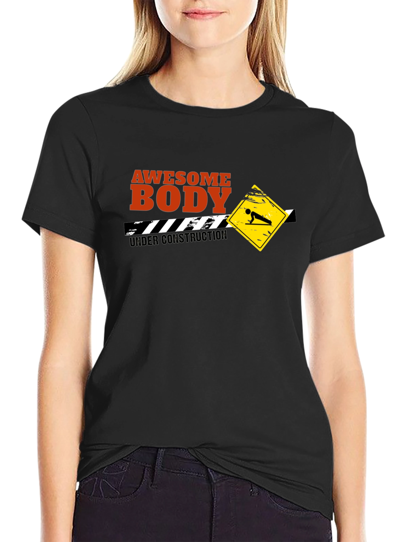 Awesome Body Under Construction T-Shirt - Black
