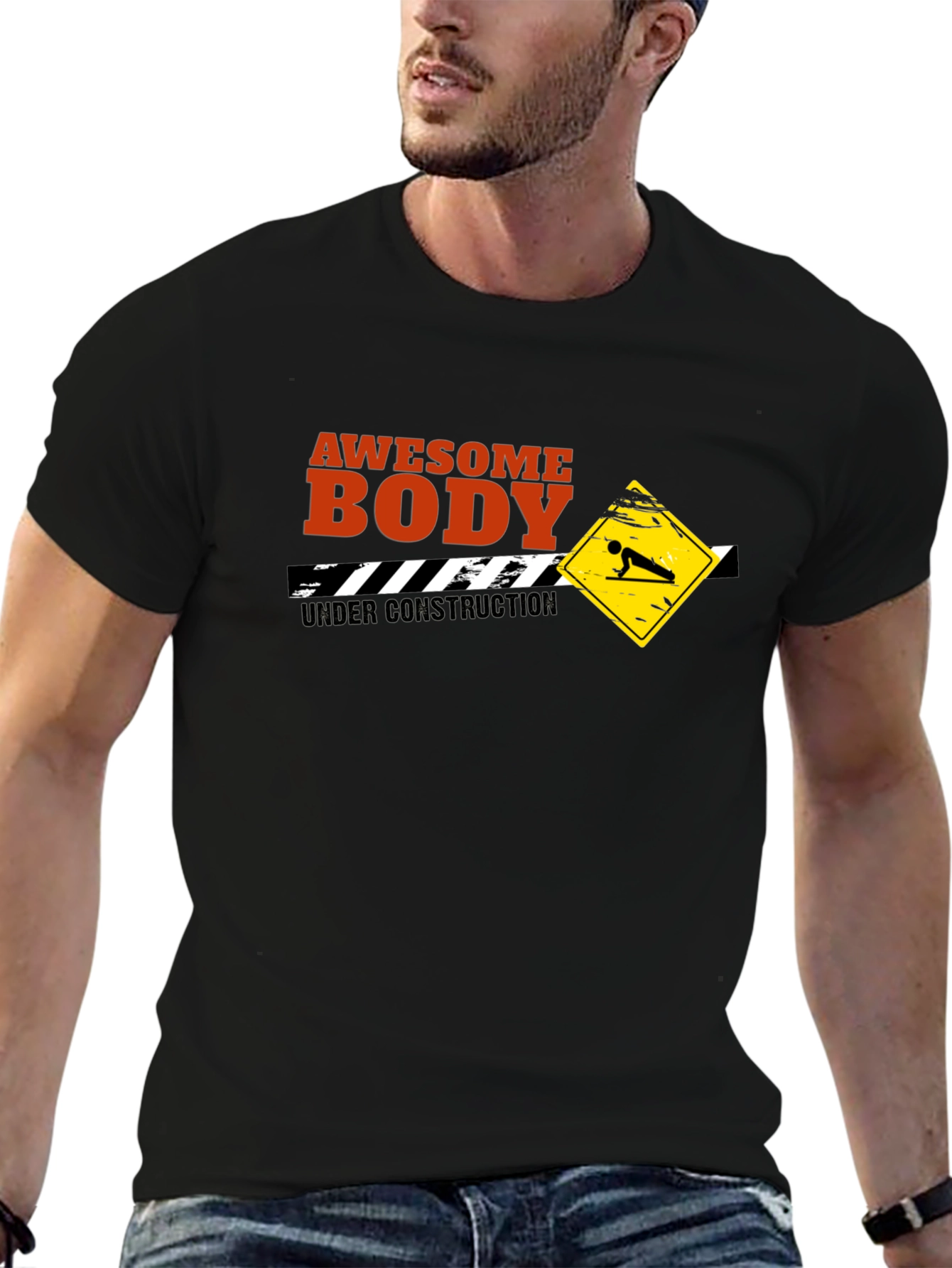 Awesome Body Under Construction T-Shirt - Black